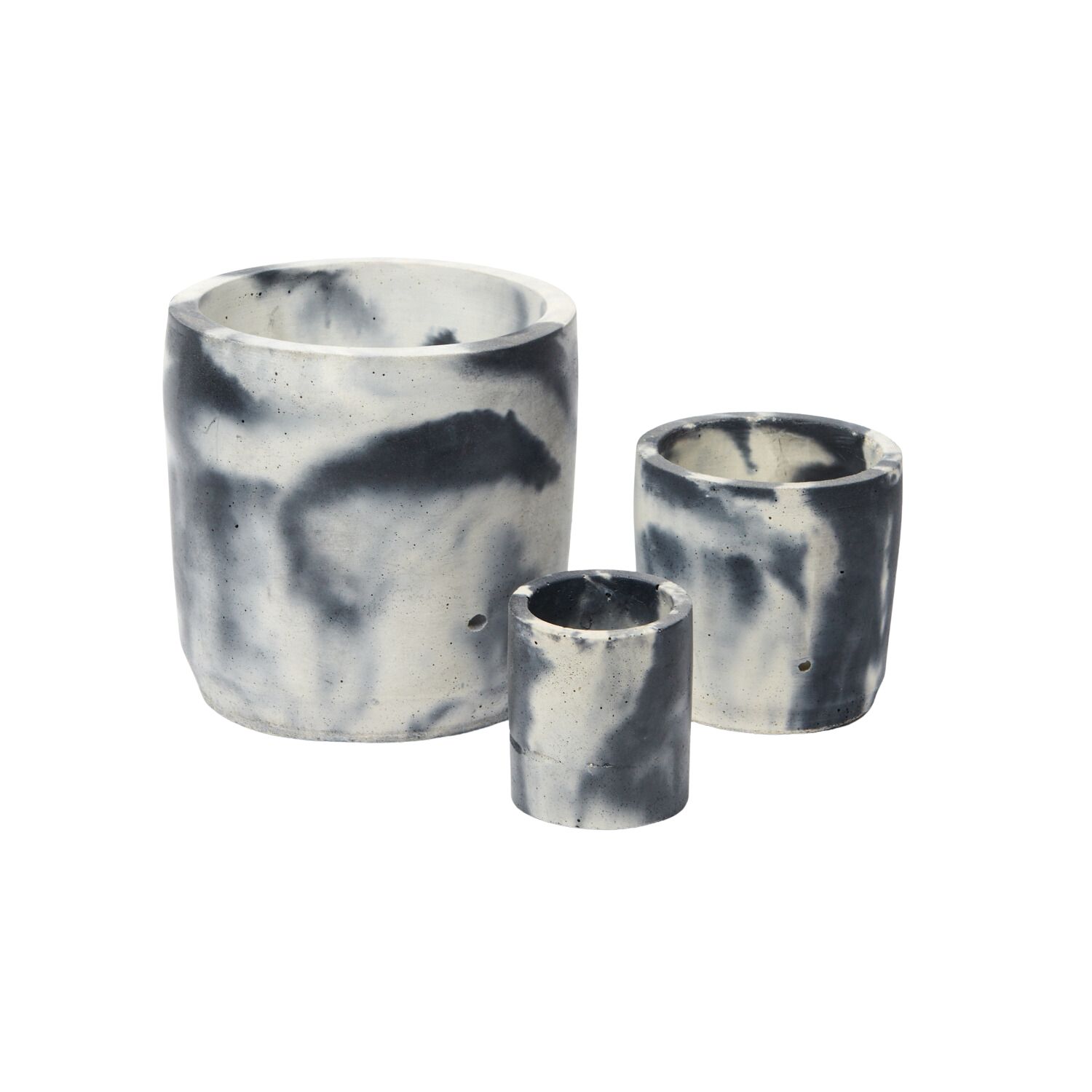 Smith & Goat Black / White Concrete Plant Pot Set - Charcoal And White