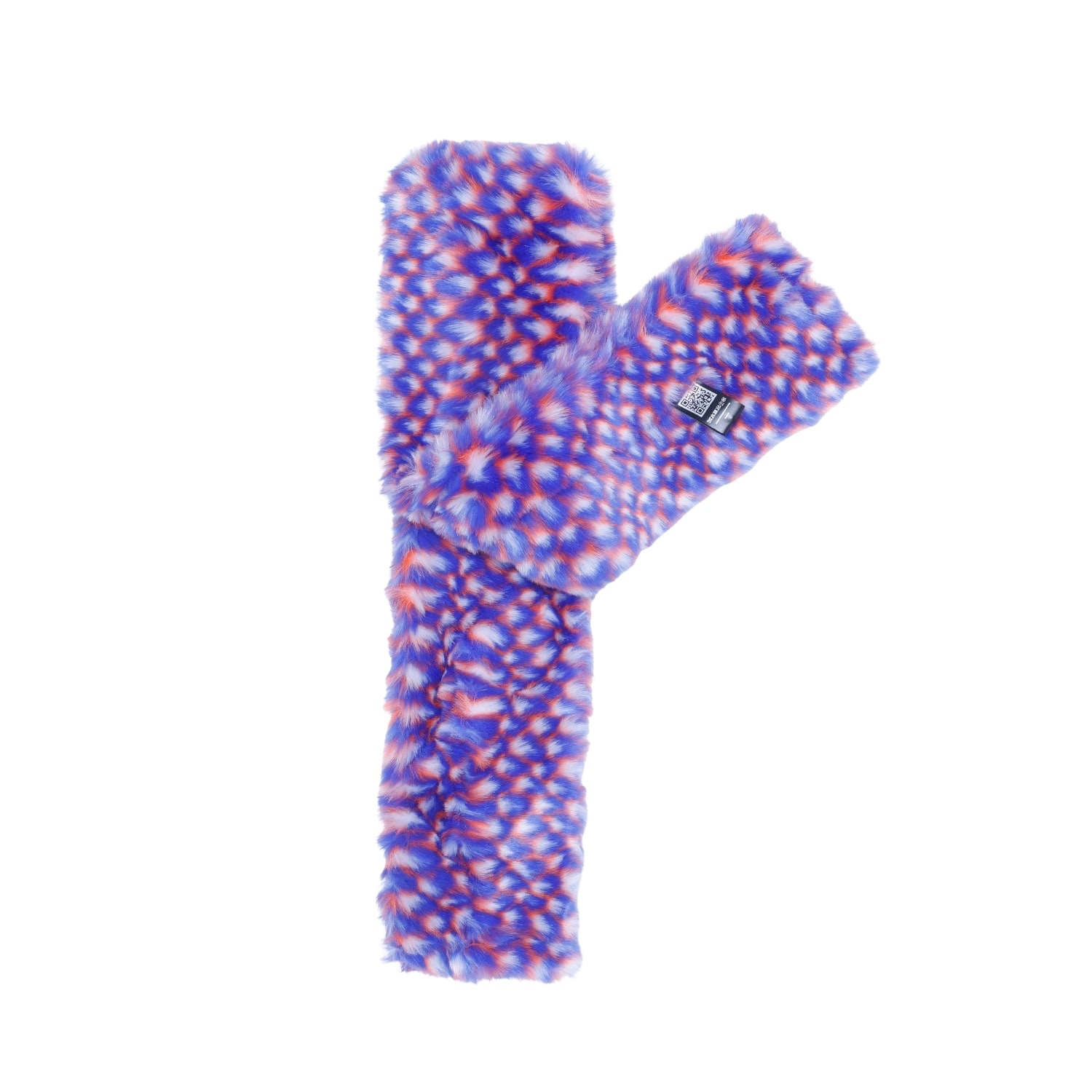 Vaseghia Women's Blue / Yellow / Orange Primrose Prism Vegan Faux Fur Scarf In Multi