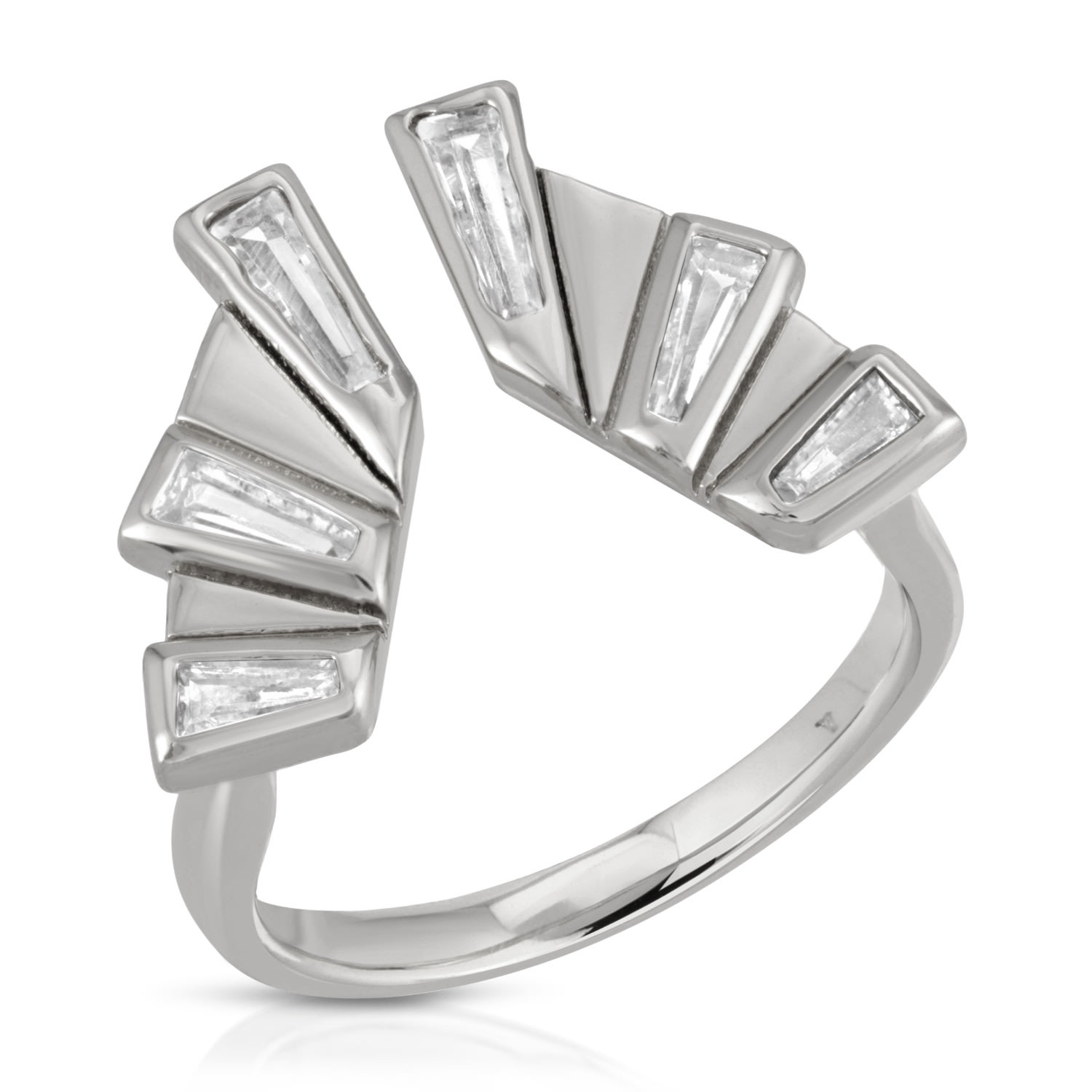 Women’s Silver Sunray Ring Rhodium Glamrocks Jewelry