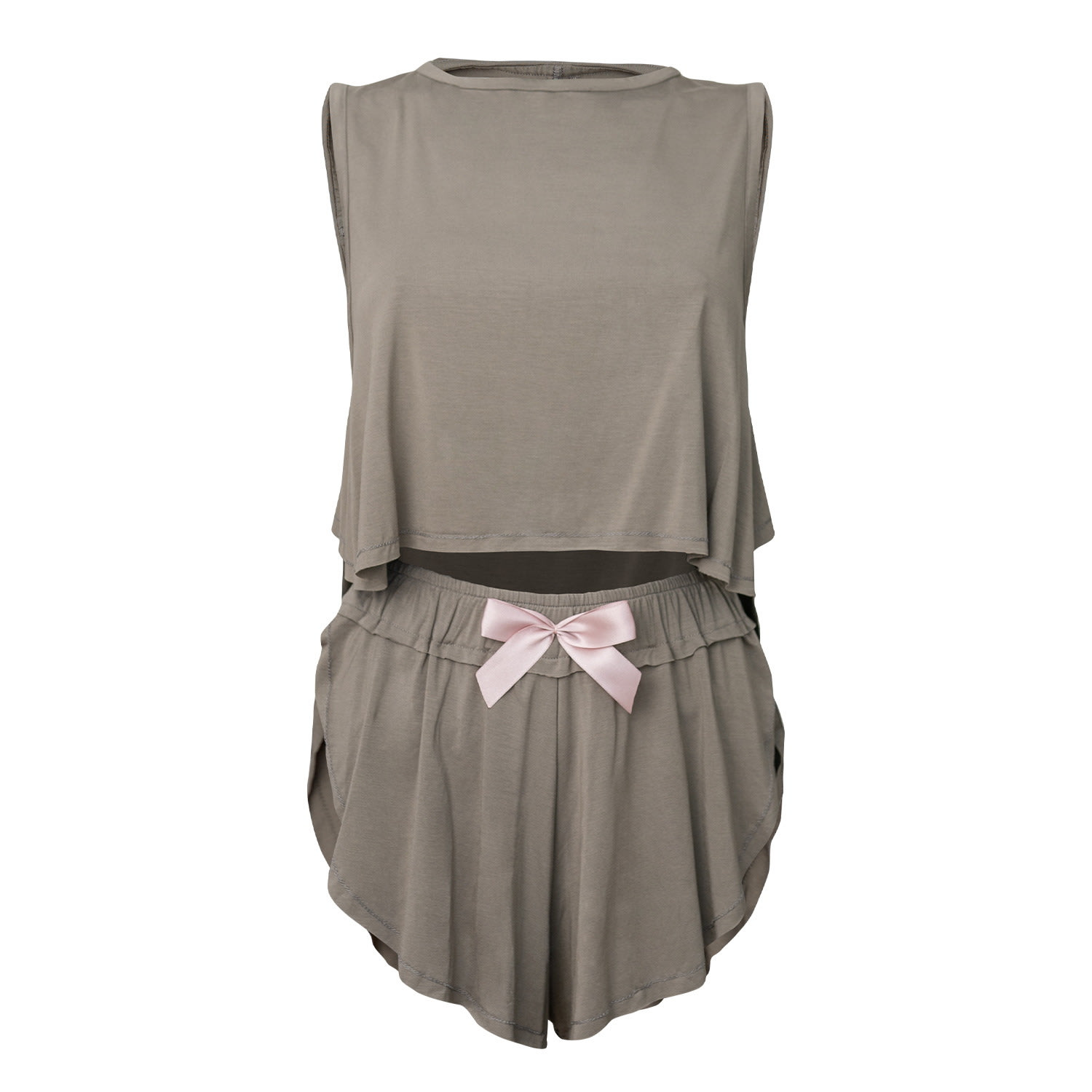 Women’s Crop Top & Butterfly Shorts - Platinum Grey Small Loreen Label