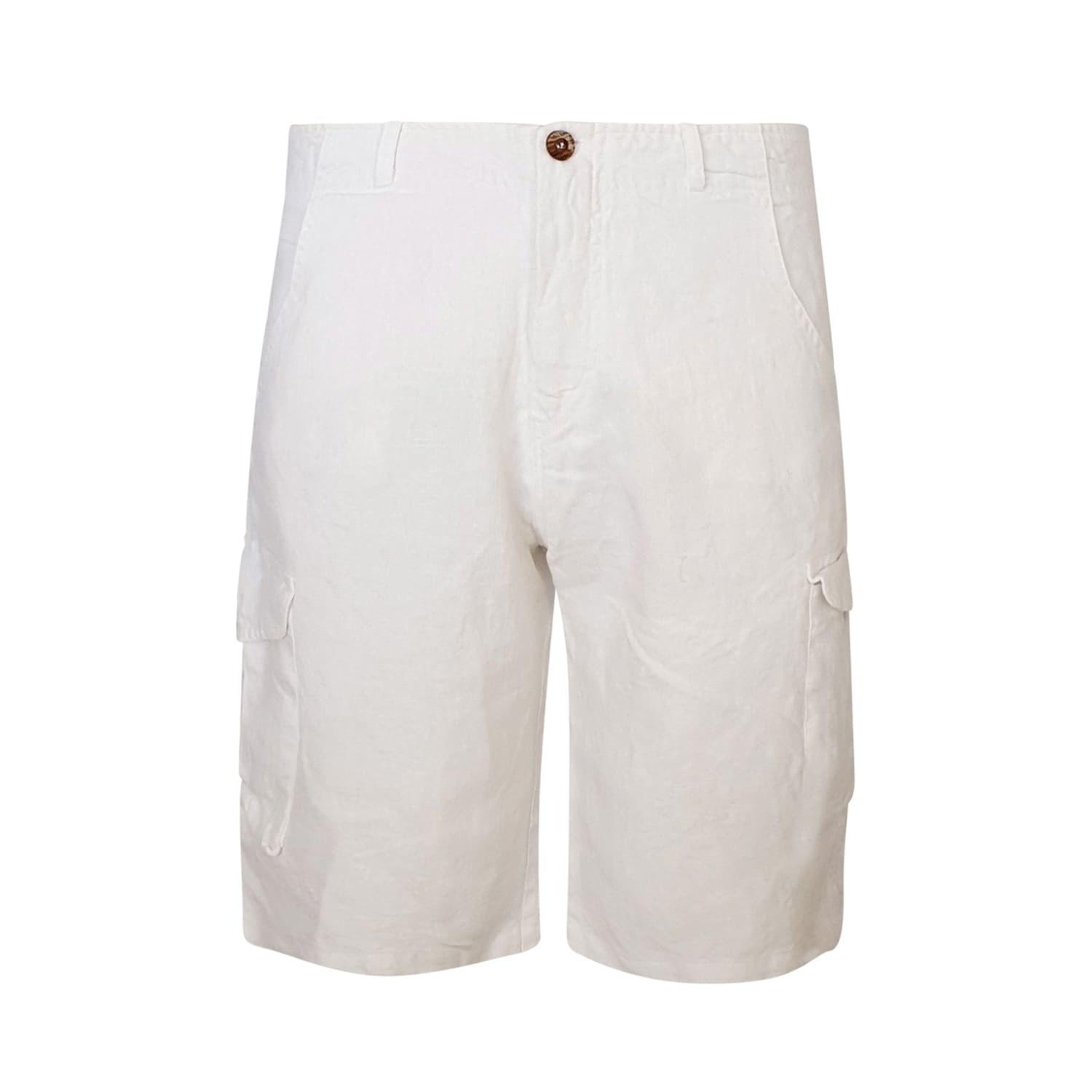 Haris Cotton Men's Safari Linen Bermuda-white In White