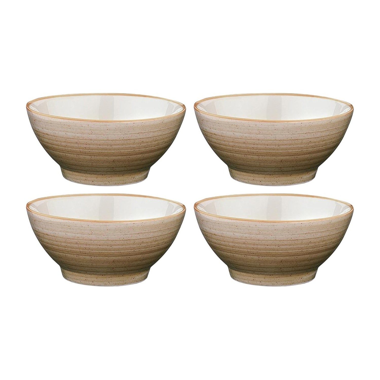 Turgla Home Terrain Round Brown Porcelain Bowl Set Of Four