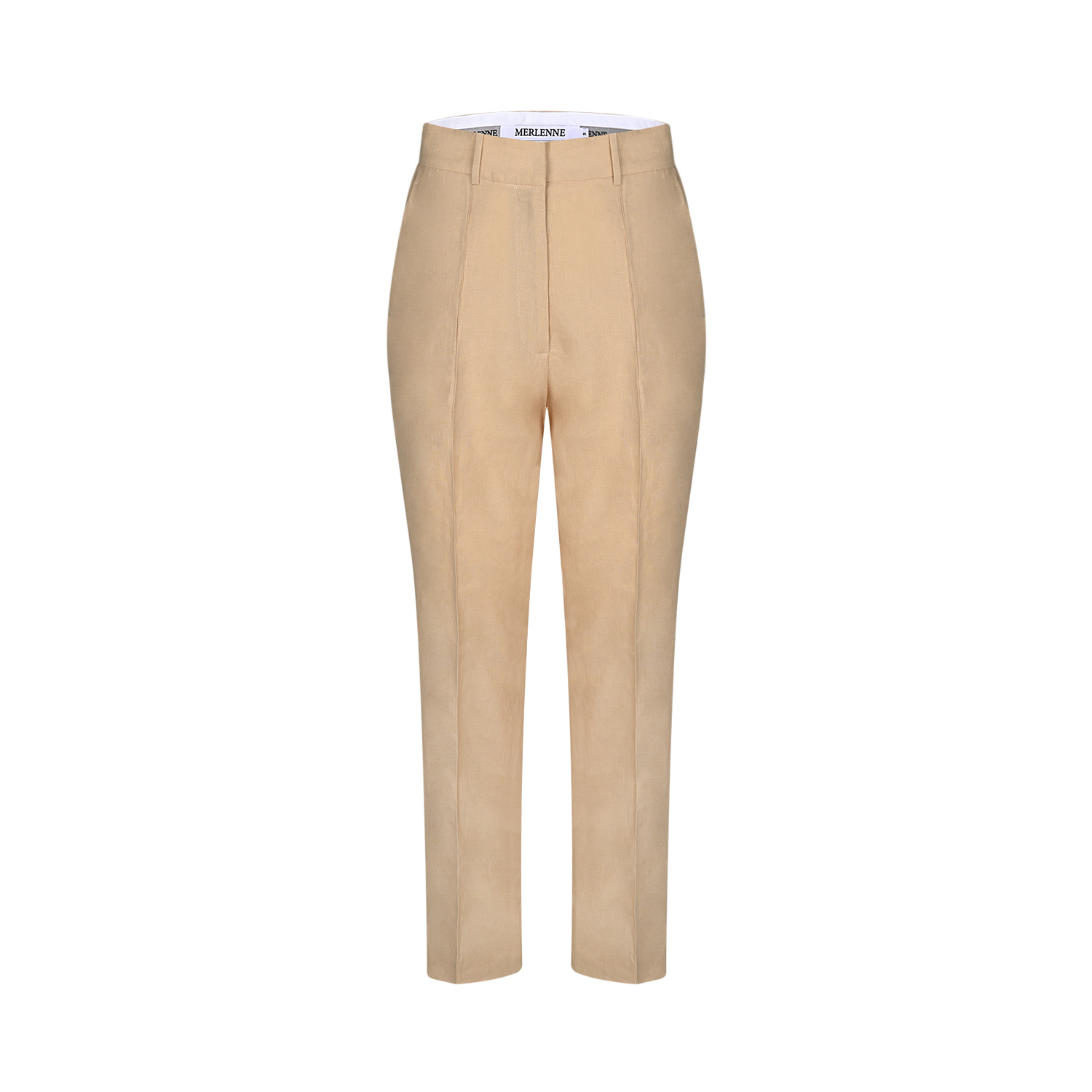 Merlenne Women's Pink / Purple / Neutrals Linen Trousers In Powder Rose