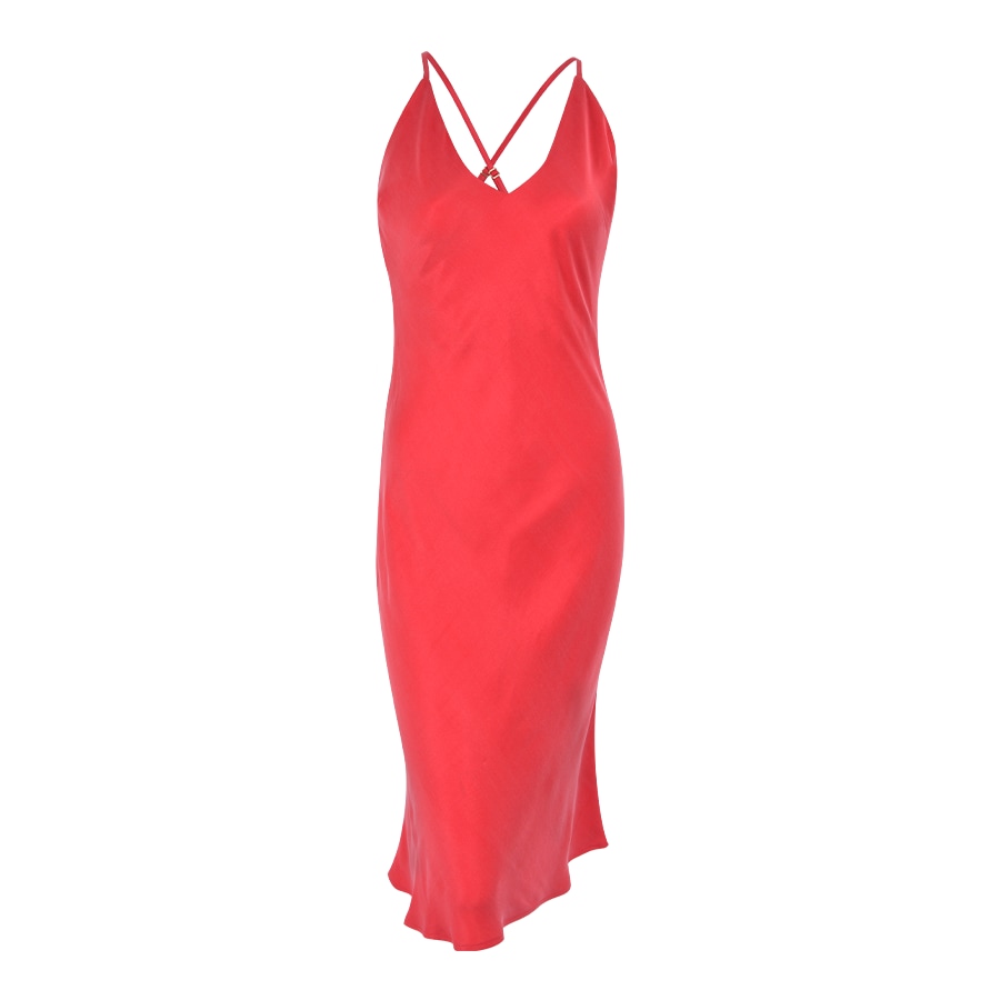 Bown Of London Women's Pink / Purple Bushra Vegan Silk Ruby Cupro Midi Dress In Pink/purple