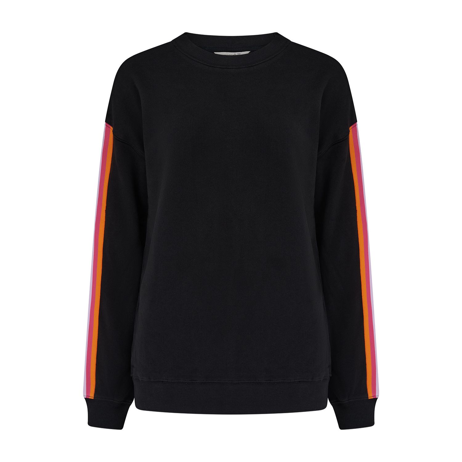 Sugarhill Brighton Women's Noah Sweatshirt Washed Black, Rainbow Trim