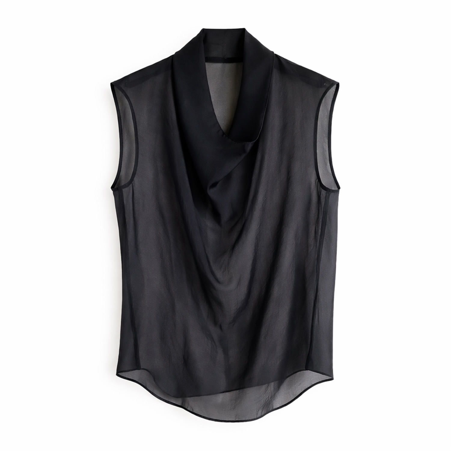 Mute By Jl Women's Sheering Drape Front Top Black