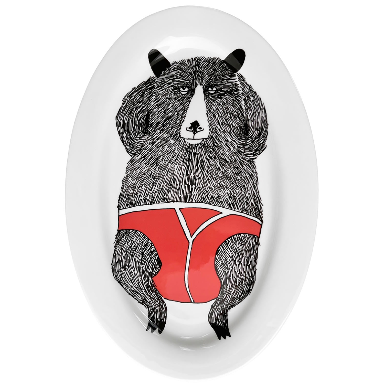 Mr Relaxed Bear Serving Platter One Size Jimbobart