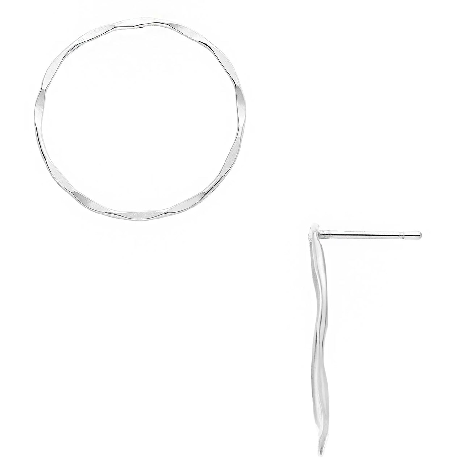 Heather Hawkins Jewelry Women's Circle Stud Earrings - Twenty Six Millimeters - Sterling Silver