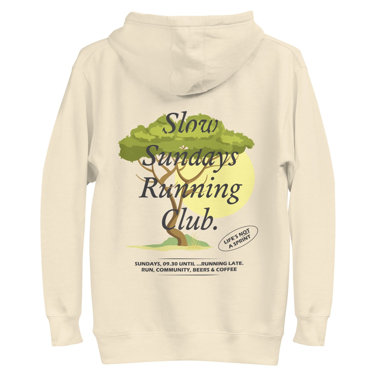 Anchor & Crew Neutrals Bone Savannah Slow Sundays Running Club Cotton Blend Hoodie - Men In White