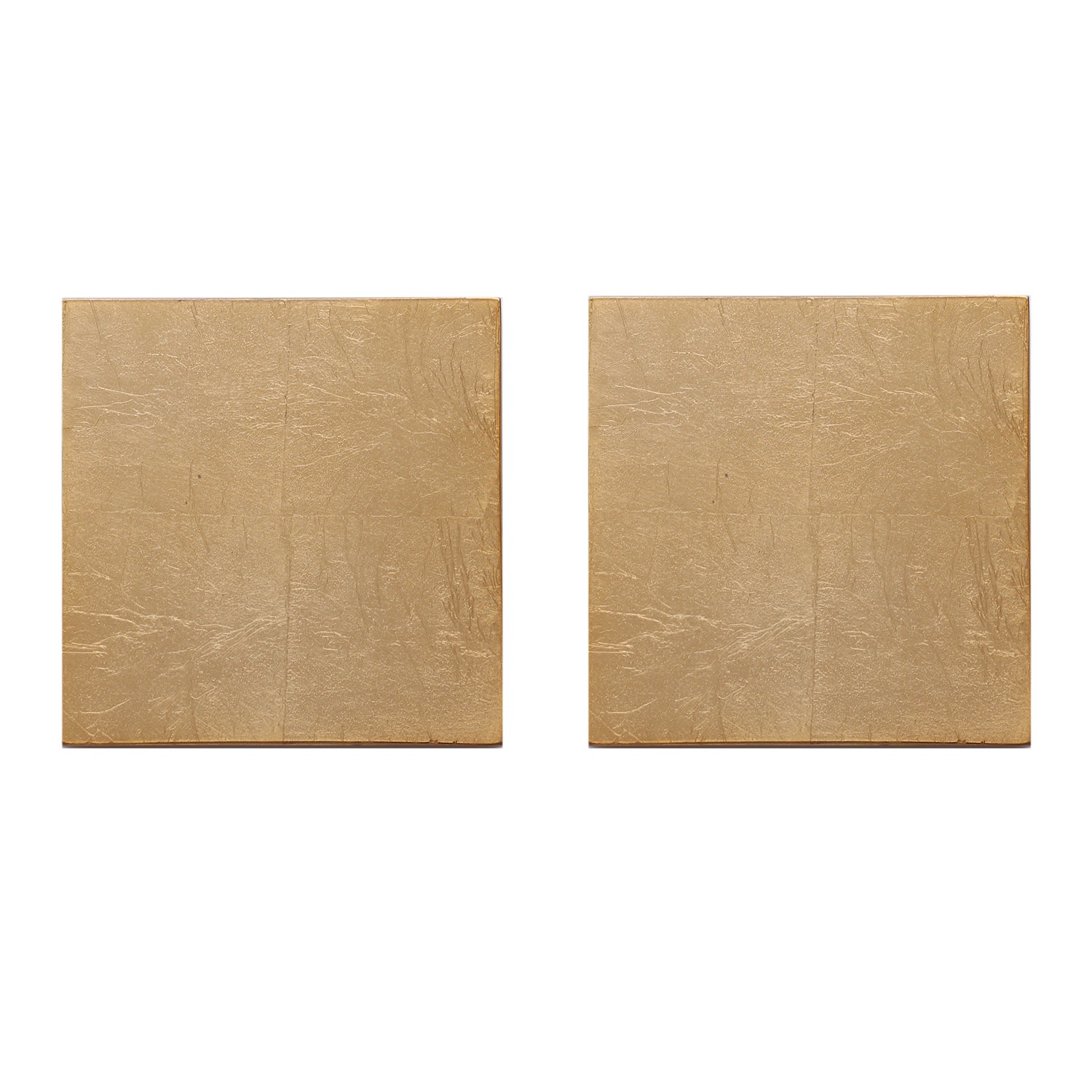 Posh Trading Company Set Of Two Silver Leaf Coasters - Chic Matte Gold In Nude