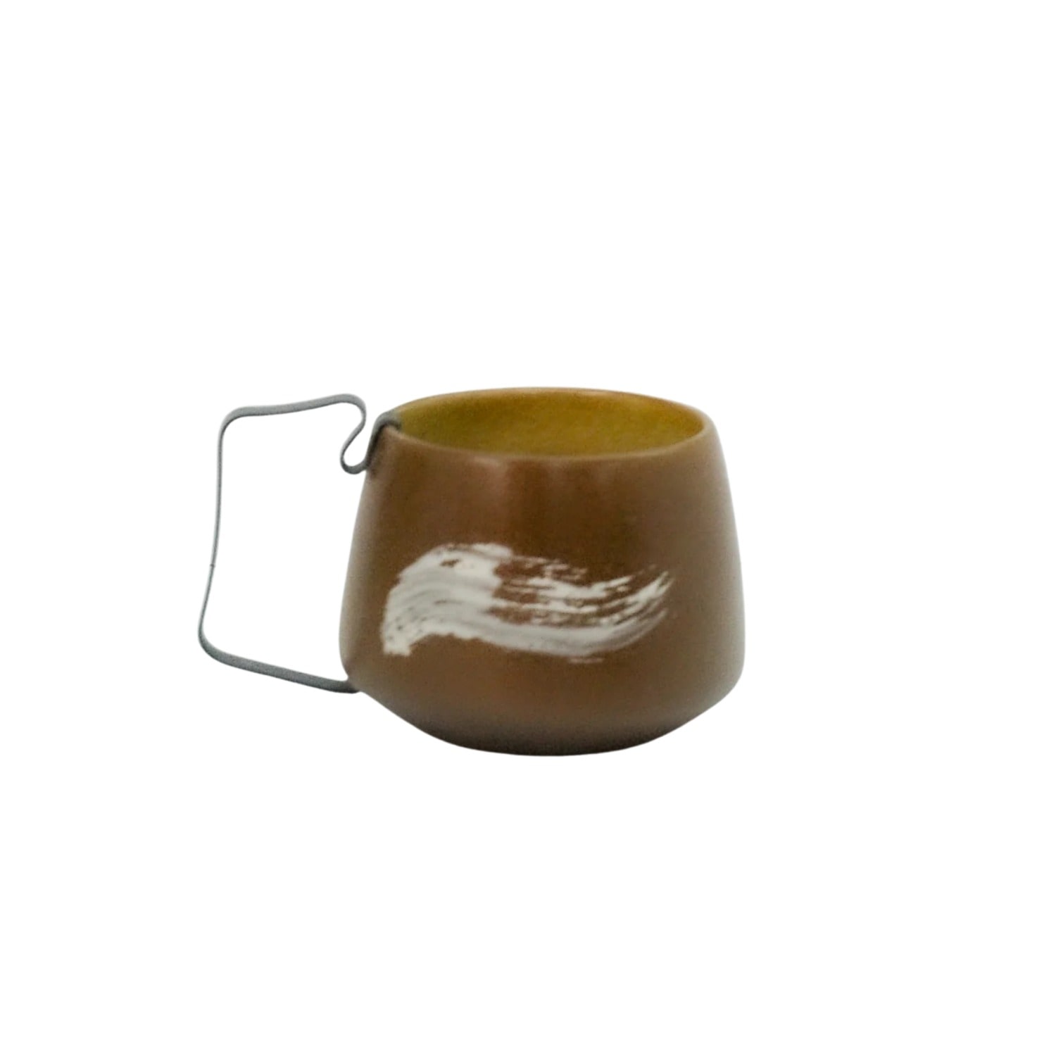 Anatoliacraft Brown Hic Ceramics Mocca Sand Medium Stoneware Cup With Removable Stainless Steel Handle In Brown