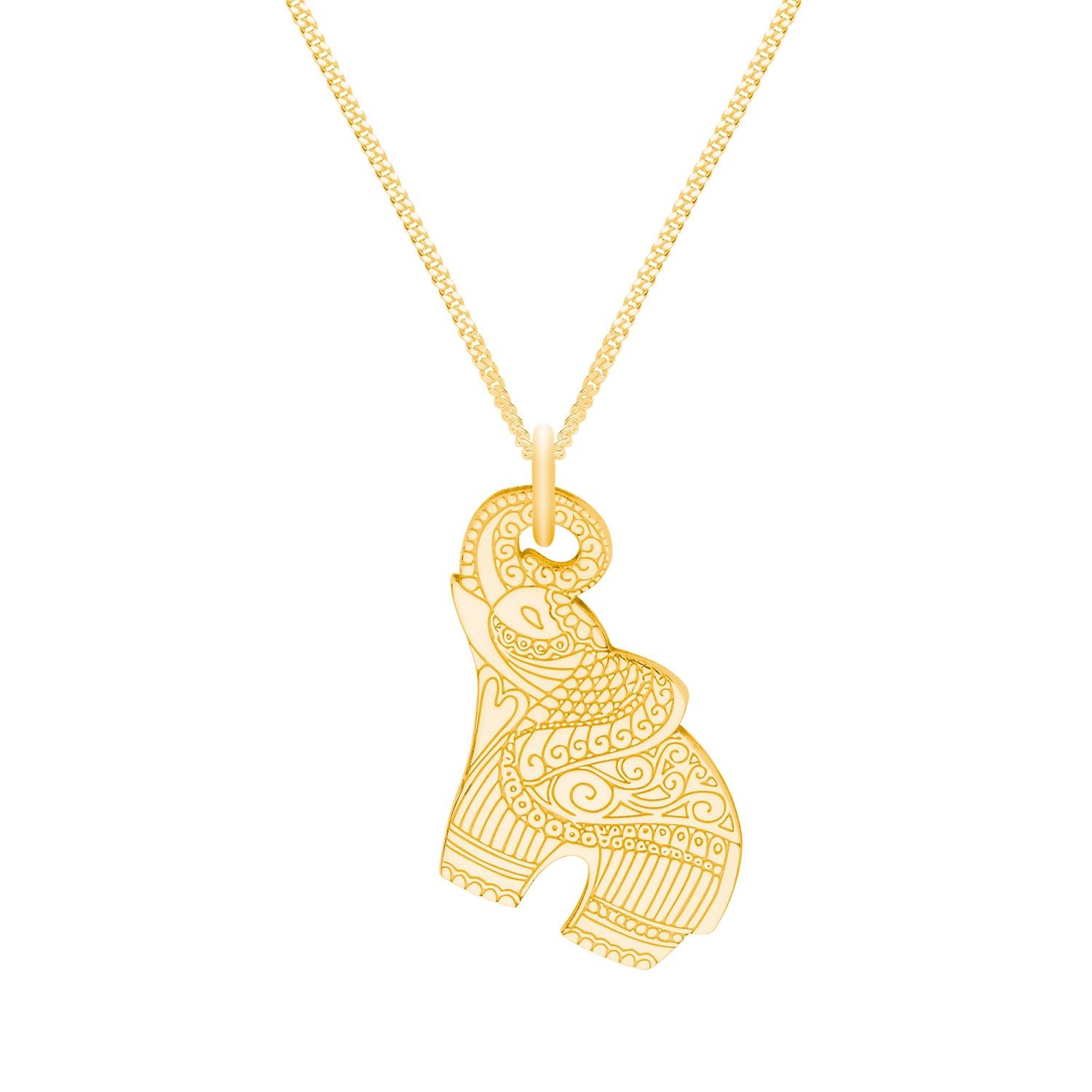 Cartergore Women's Medium Gold Elephant Pendant Necklace In Gold