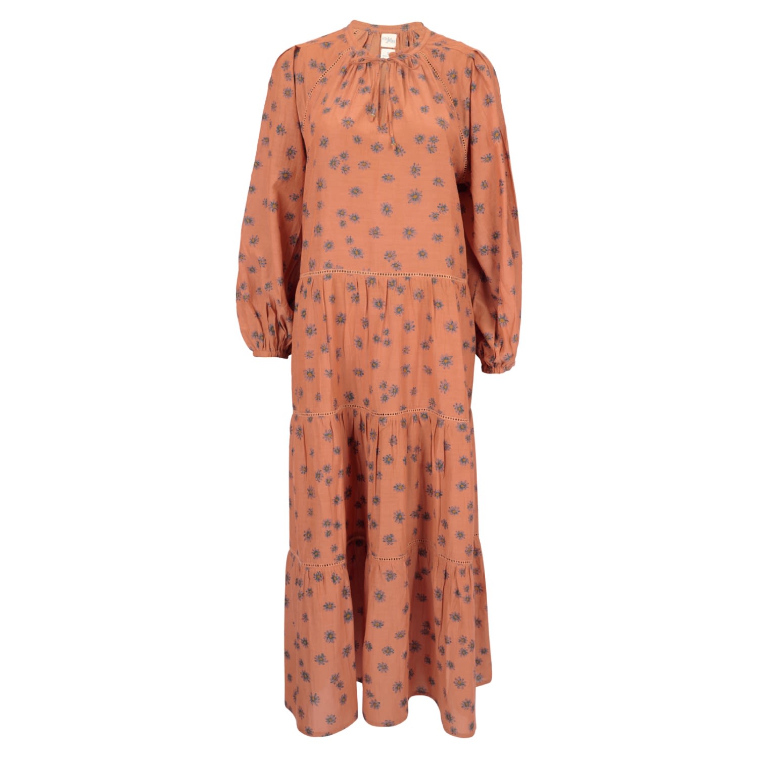 Em & Shi Cinnamon Daisy Tiered Dress In Brown