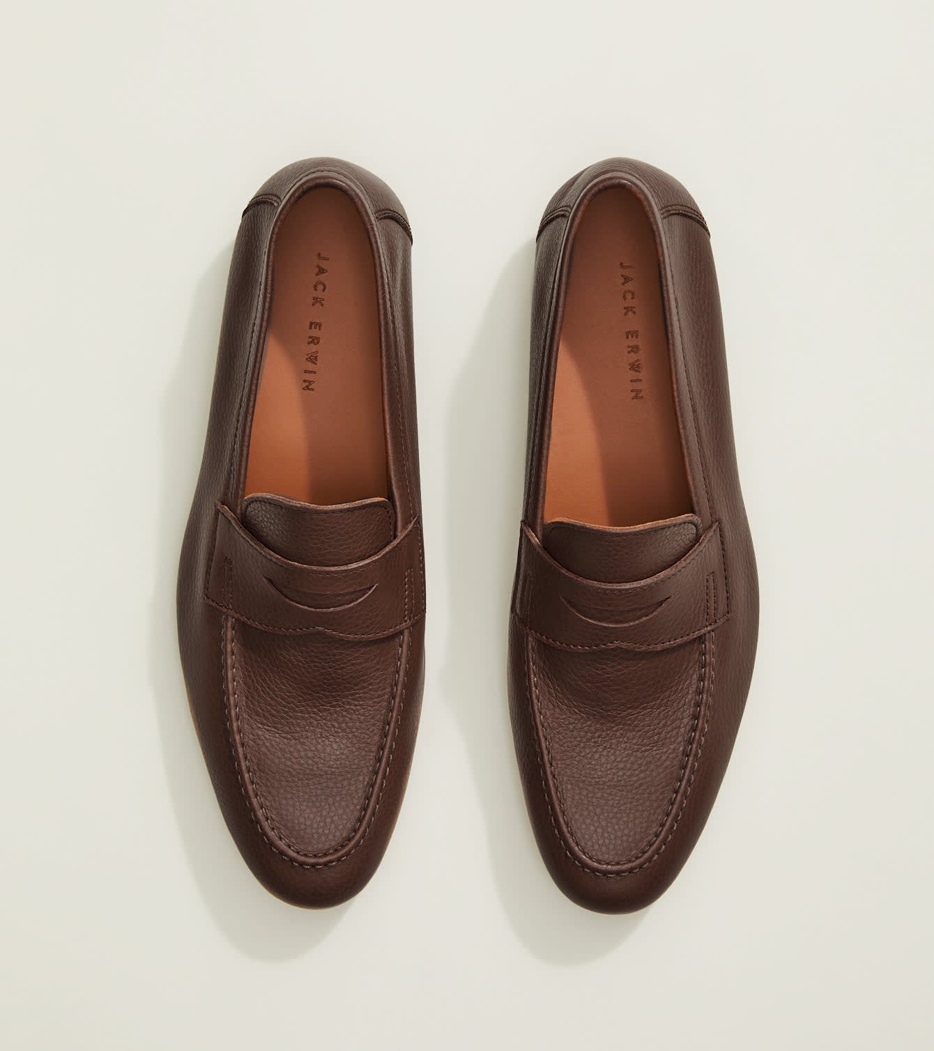 Edward Penny Loafer - Brown Pebble Grain | Jack Erwin | Wolf  display picture 3