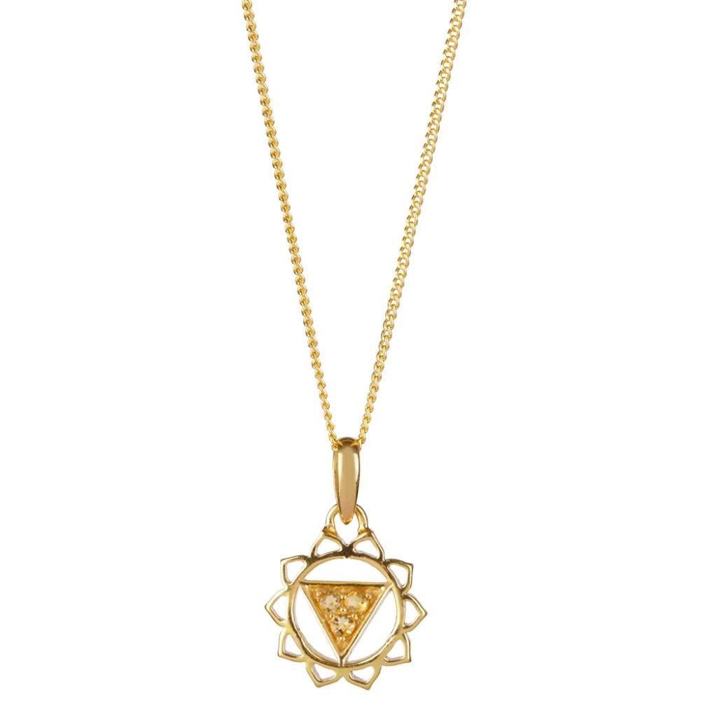Women’s Solar Plexus Chakra Gold Vermeil Necklace - Citrine Charlotte’s Web Jewellery