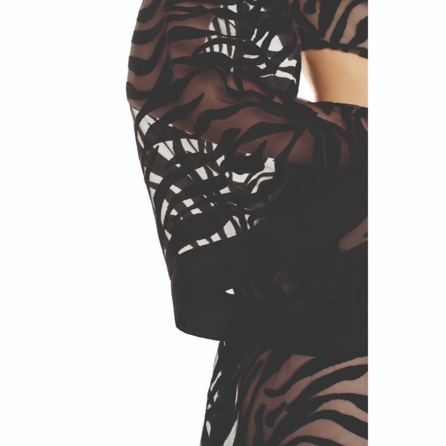 Sevilla Black Color, Sheer Zebra Patterned Design Kimono Sevilla Black Color, Sheer Zebra Patterned Design Kimono