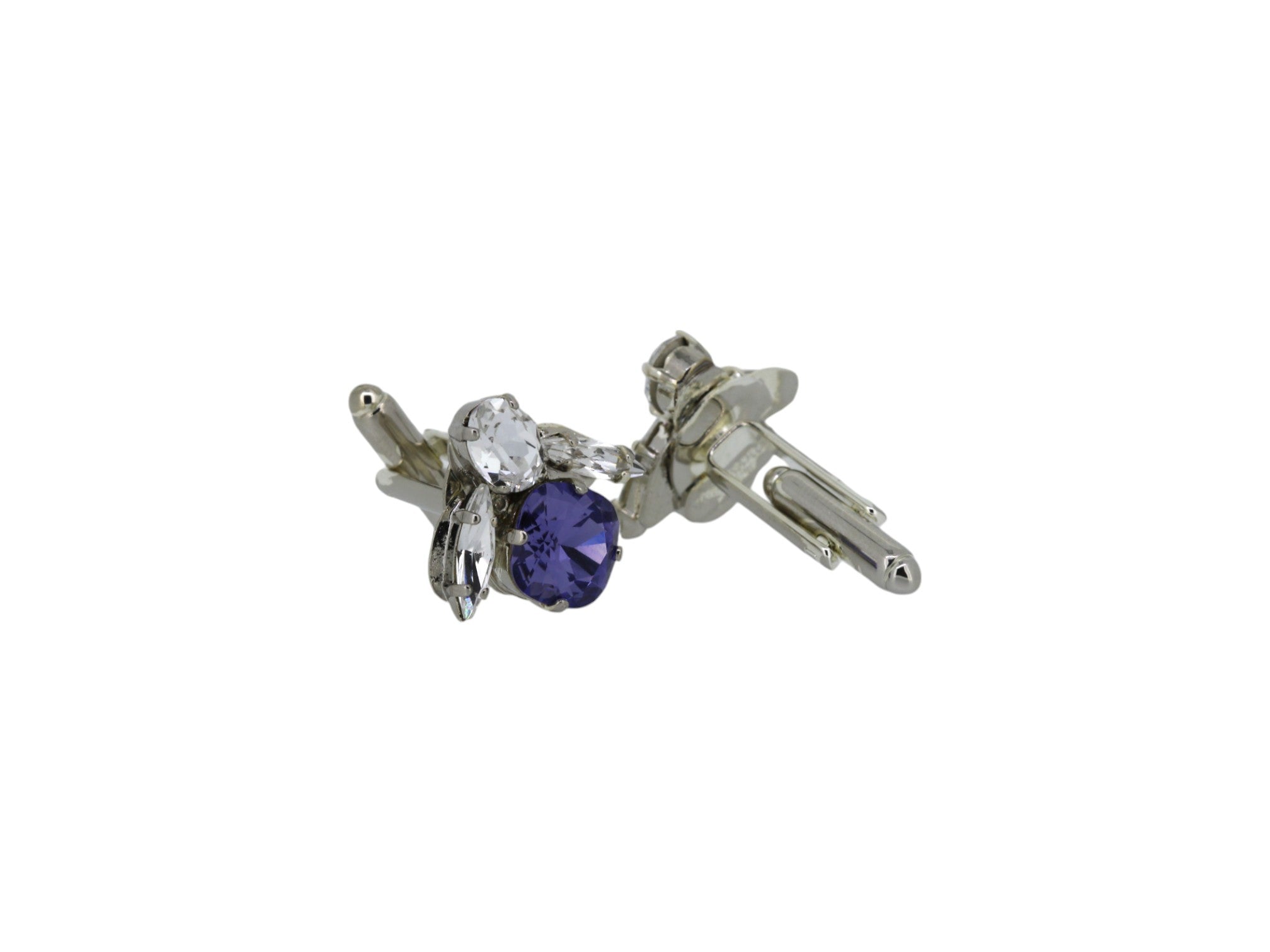 Vickisarge Men's Pink / Purple The Purple Bee Cufflinks In Platinum