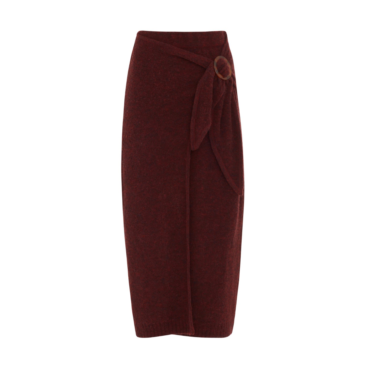 Women’s Ida Midi Wool Blend Skirt - Red Small Les Friday