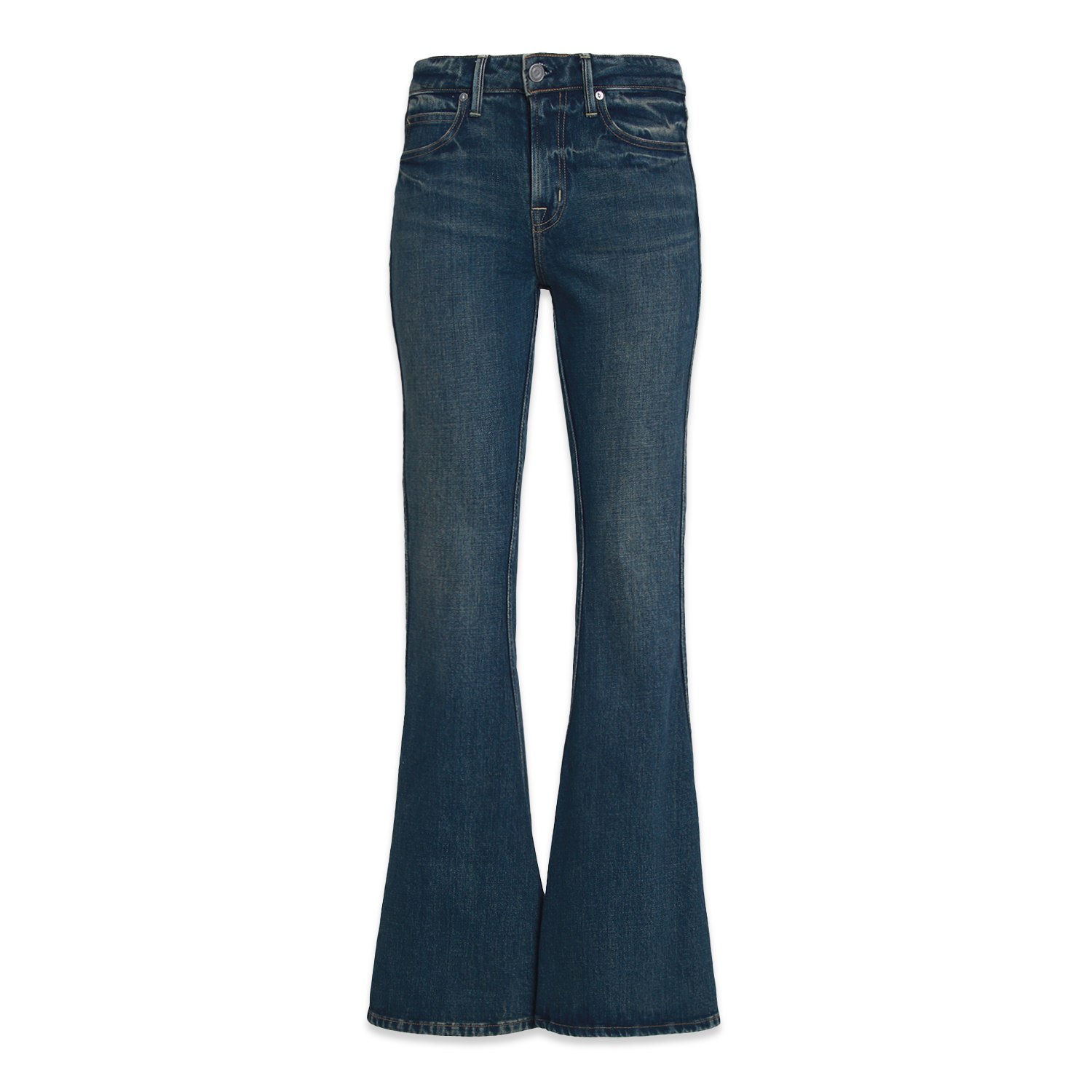Noend Denim Blue Jenith Curves Cascade Flare In Mosswood In Blue