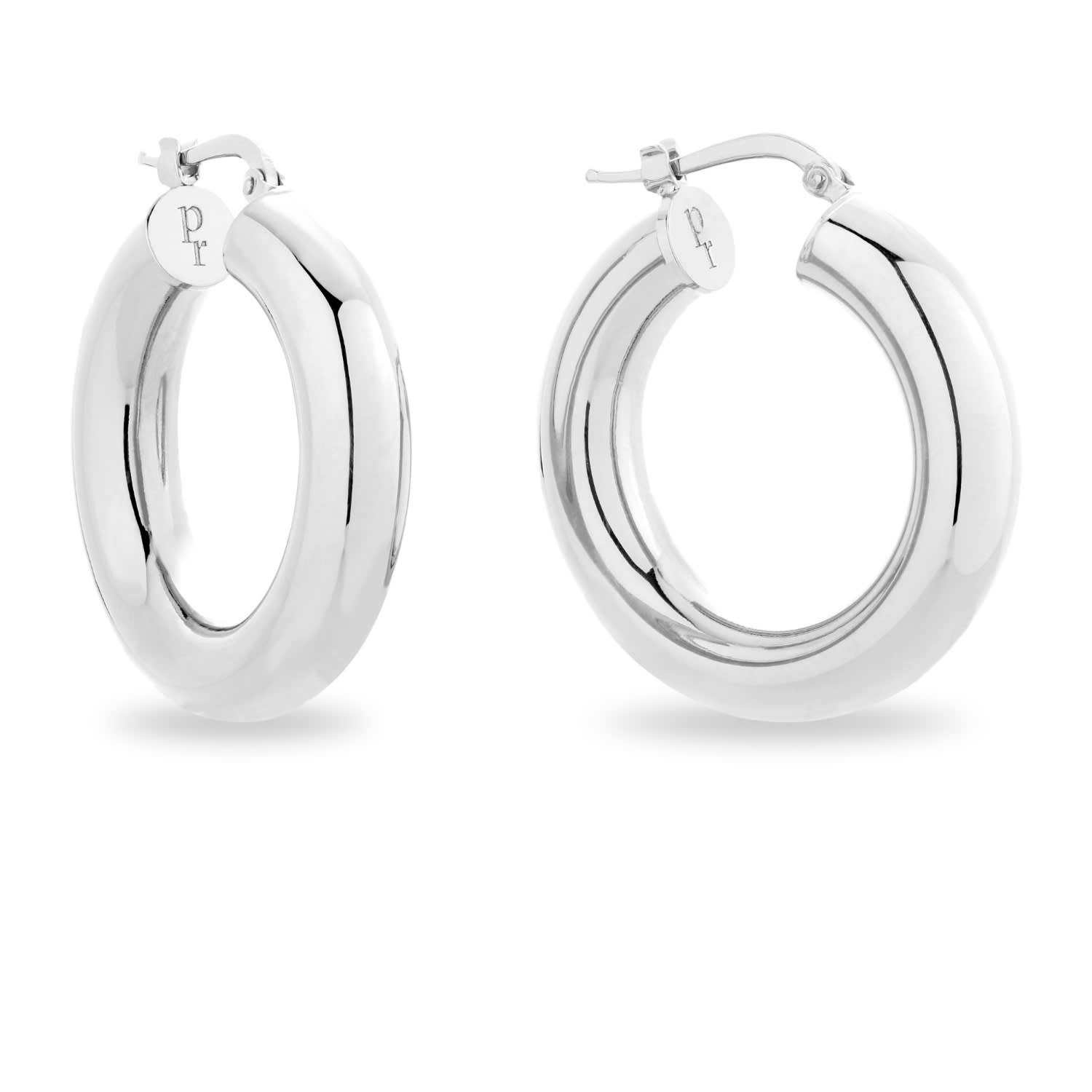 LUCY SMALL CHUNKY HOOP EARRINGS-SILVER SAMPLE