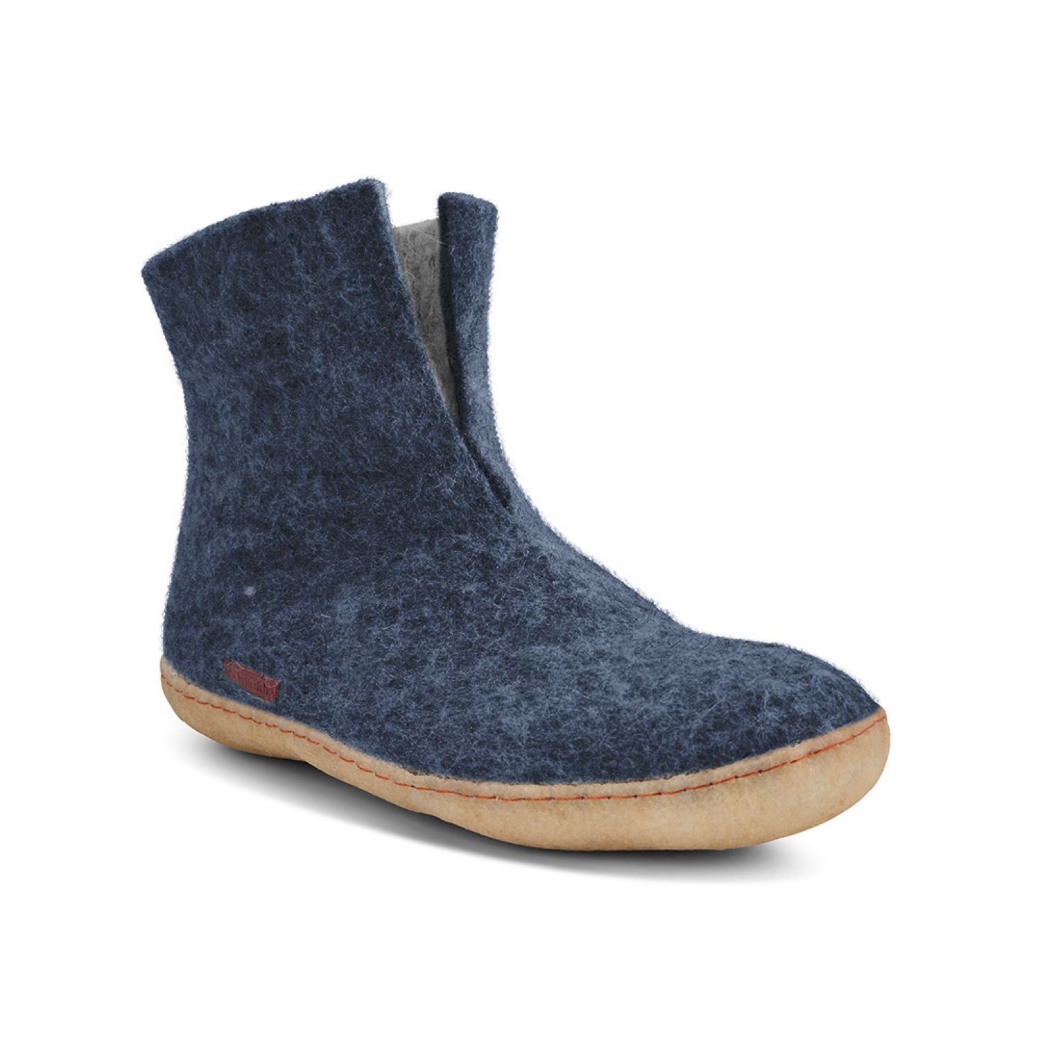 Betterfelt Blue Men's High Boot - Navy With Natural Crepe Rubber Sole In Blue
