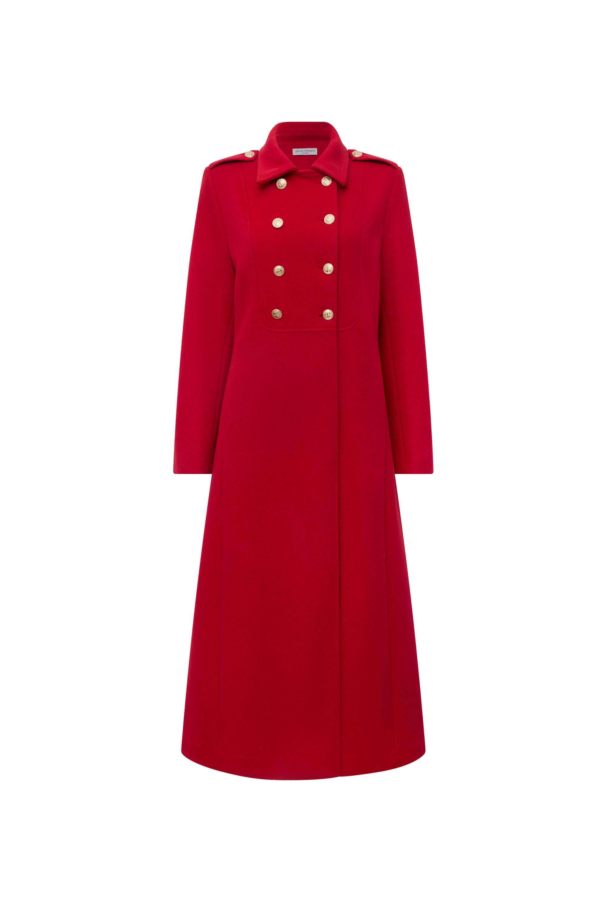 James Lakeland Women's Red Long Military Coat In Red