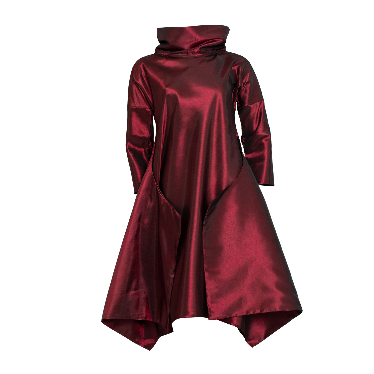 Women’s Red Many Angles Dress In Burgundy Taffeta Small Bianca Popp