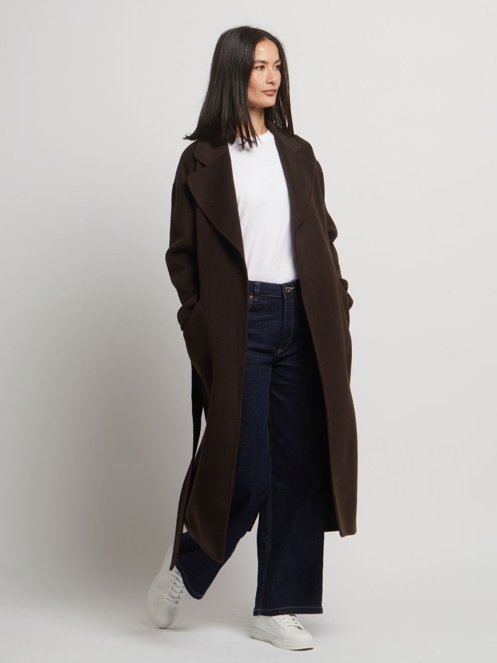 Guards London Women's Kelly Belted Wool Cashmere Long Coat - Brown In Brown