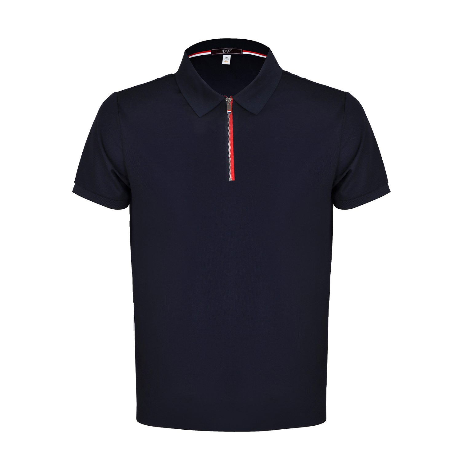 David Wej Men's Blue Marco Zip Polo - Navy