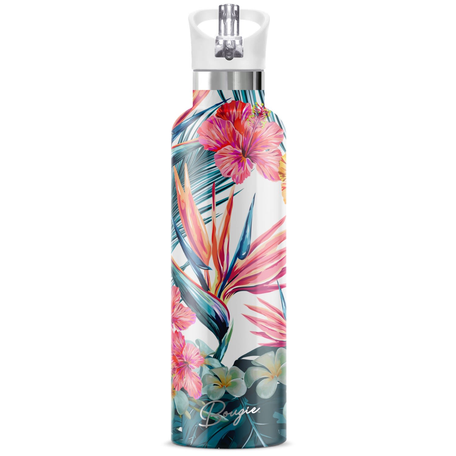 My Bougie Bottle Women's Hibiscus Insulated Water Bottle In Red