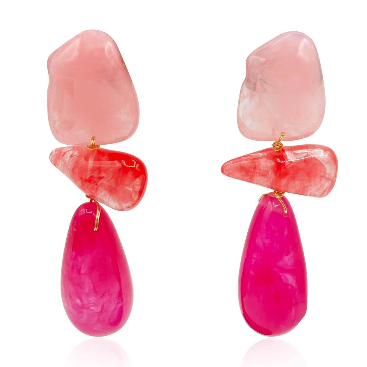 Michael Nash Jewelry Women's Yellow / Orange Pink And Orange And Fuschia Rockstar Drop Earrings