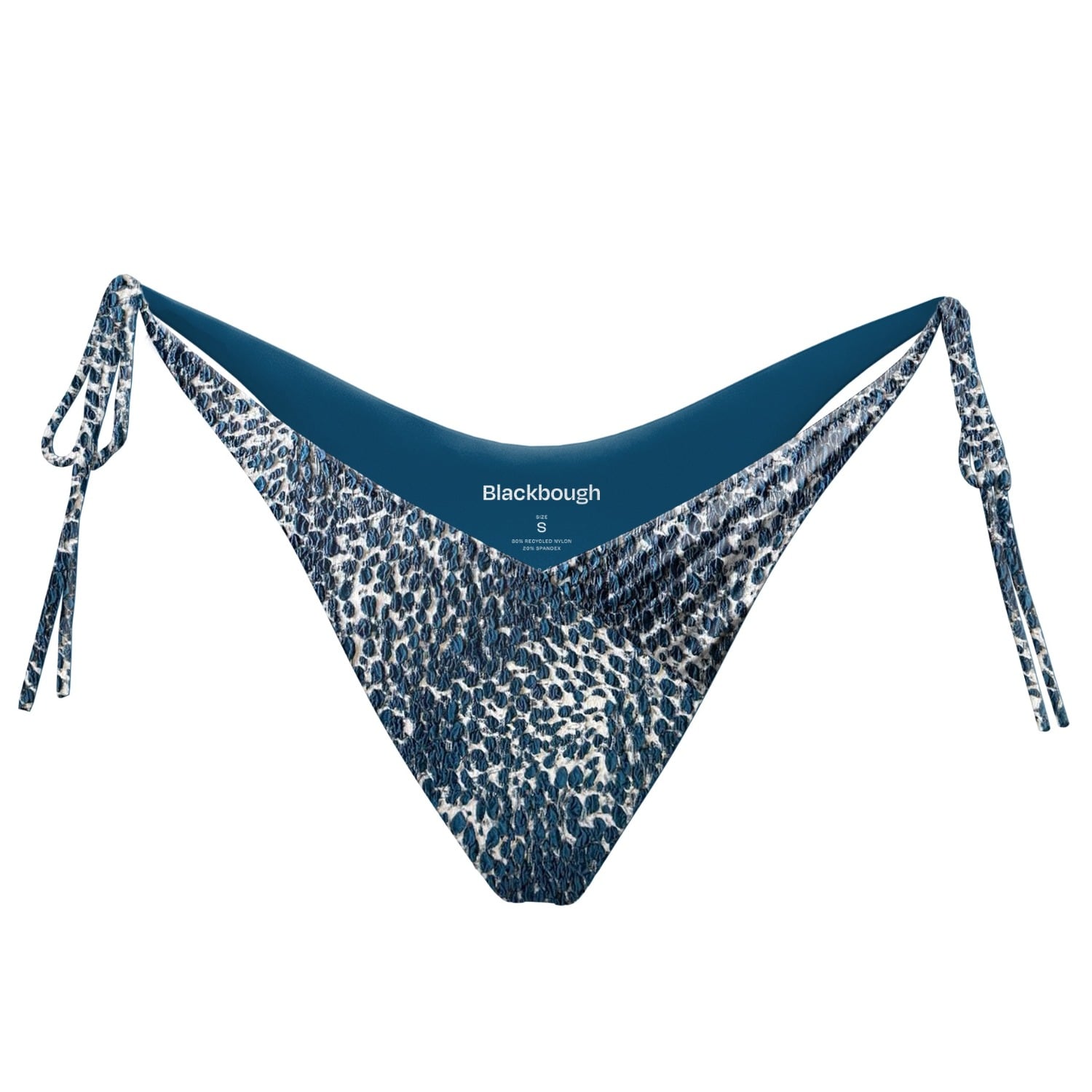 Blackbough Swim Women's Blue Cynthia Side-ties Cheeky Bottoms / Snow Leopard Jacquard In Blue