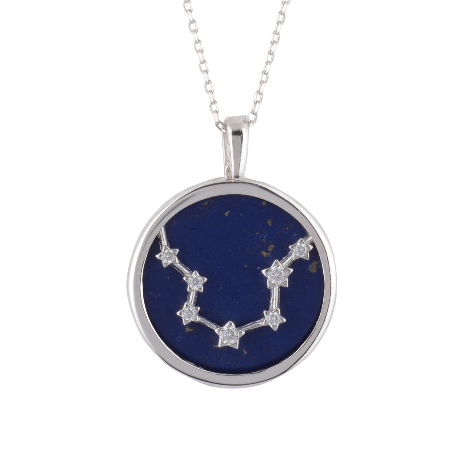 Women’s Silver / Blue Zodiac Lapis Lazuli Gemstone Star Constellation Pendant Necklace Silver Aquarius Latelita