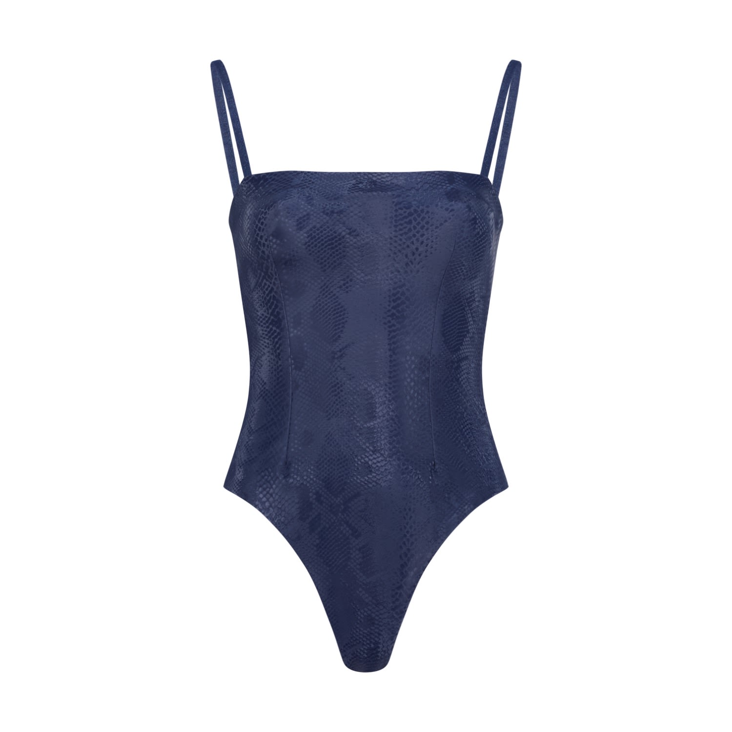 Úchè Women's Blue Snake Skin Print Bodysuit