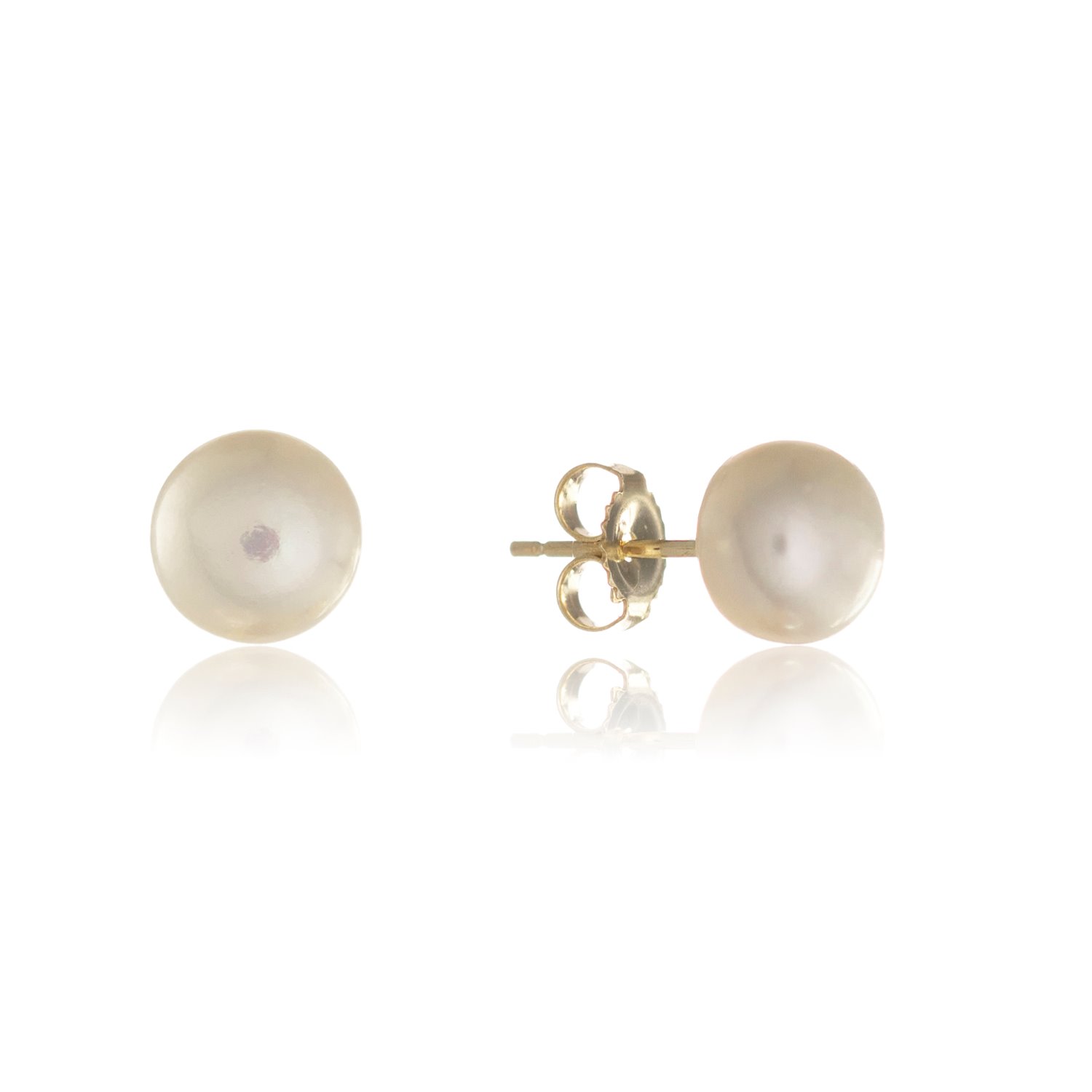 Auree Jewellery Women's Gold / White Seville White Pearl & Yellow Gold Vermeil Stud Earrings In Gray