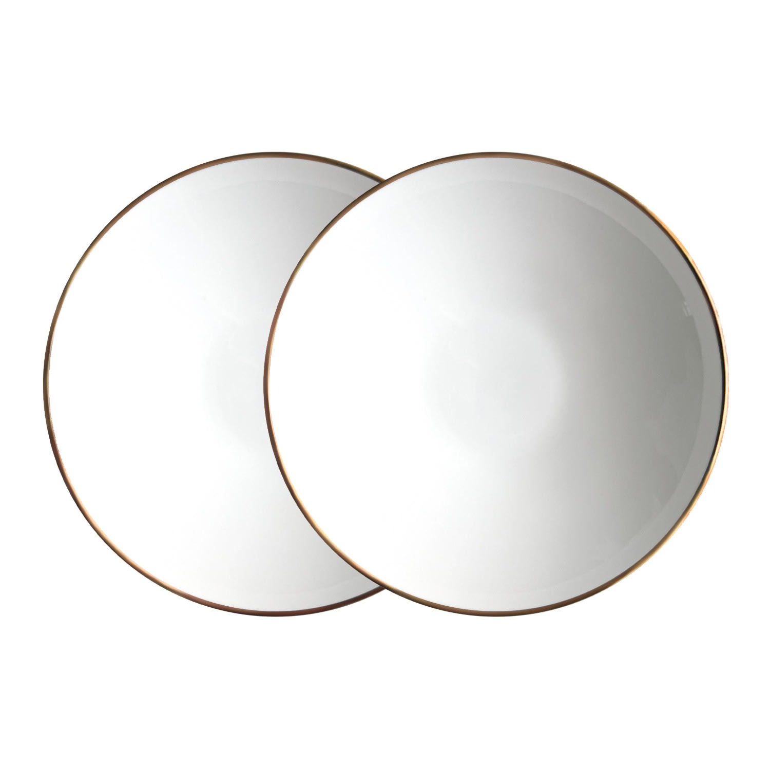 Twig New York White / Gold Alex Gold - Set Of Two, Soup / Pasta Bowl In White/gold