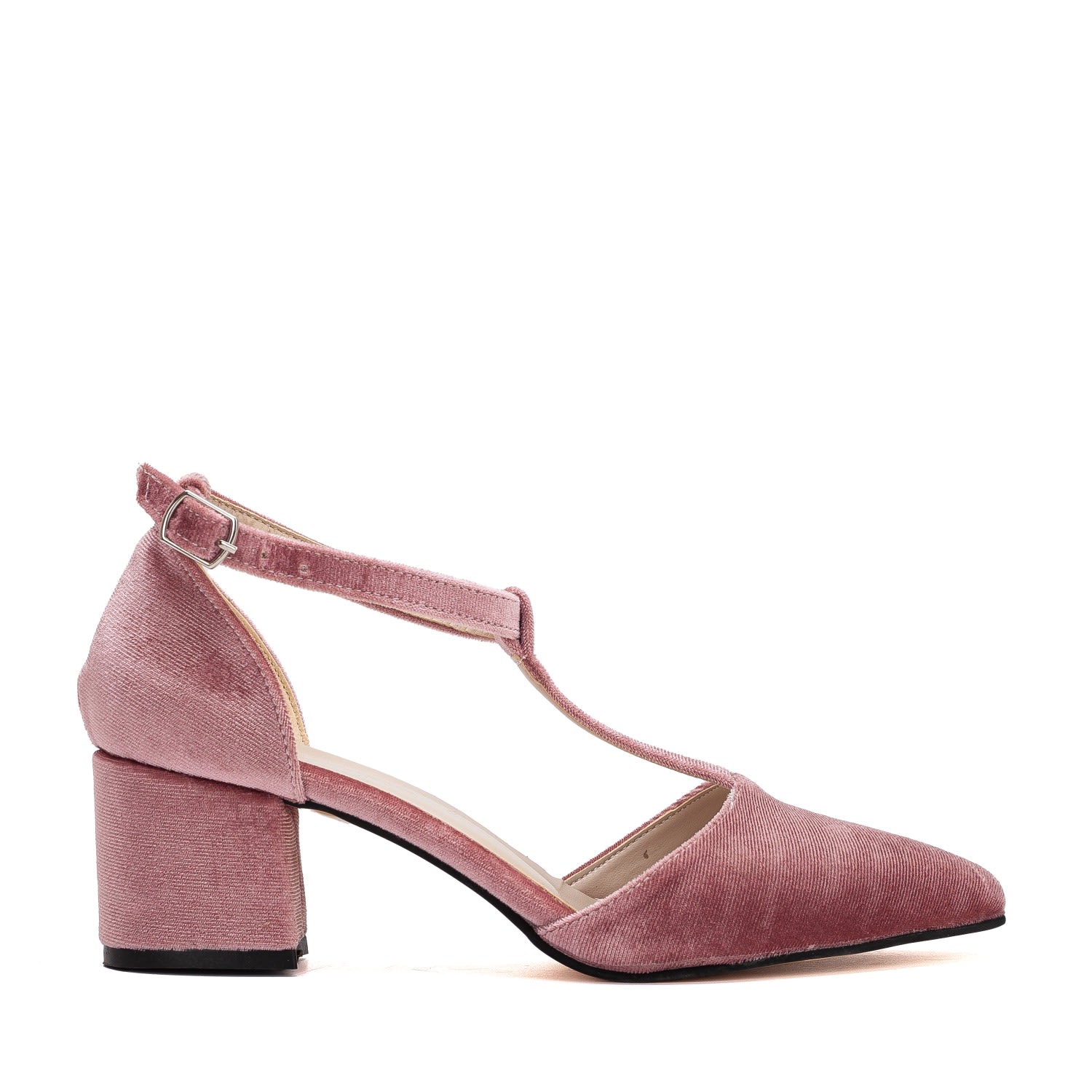 Forever & Always Shoes Women's Pink / Purple / Rose Gold Anicette - Rose Velvet Low Heels In Pink/purple/rose Gold