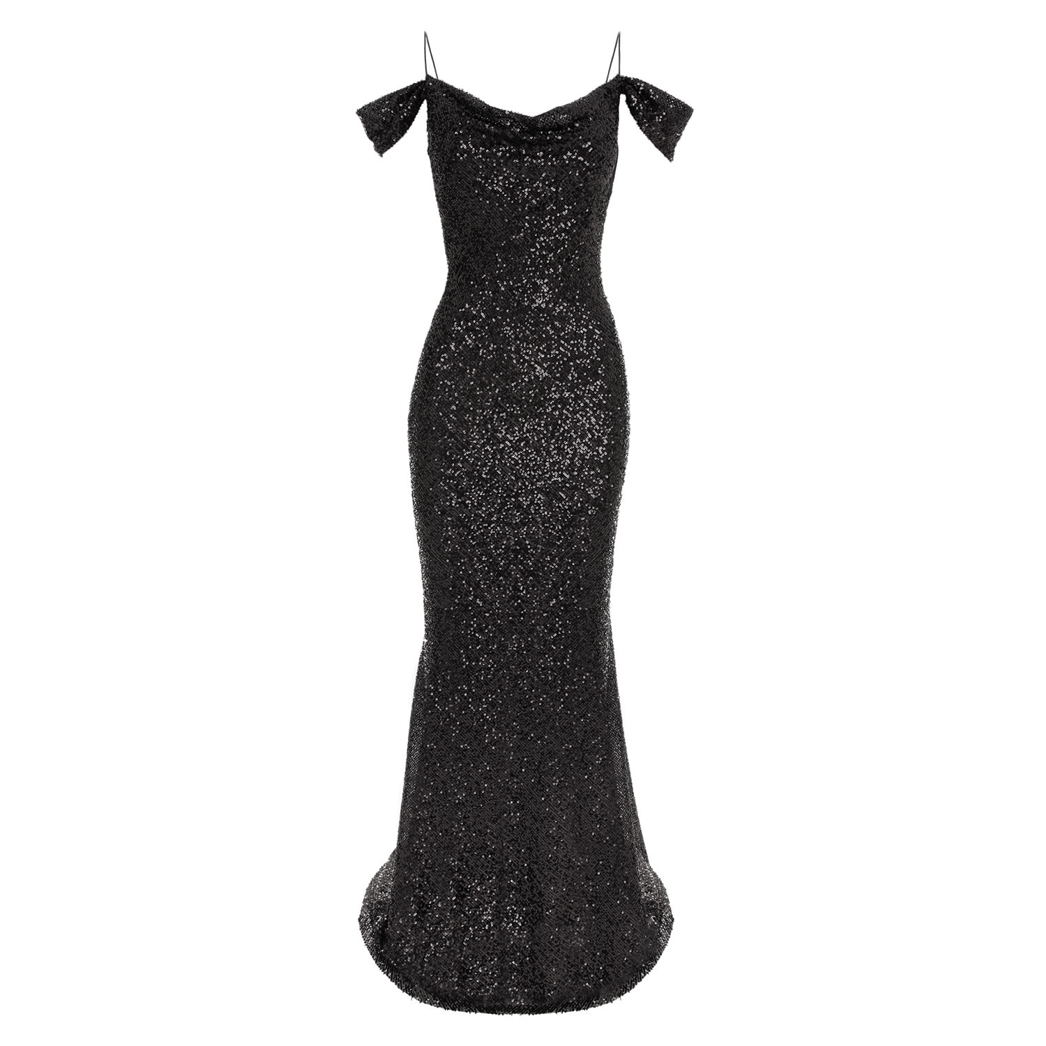 Women’s Miami Sequin Maxi Dress In Black Extra Small Roserry