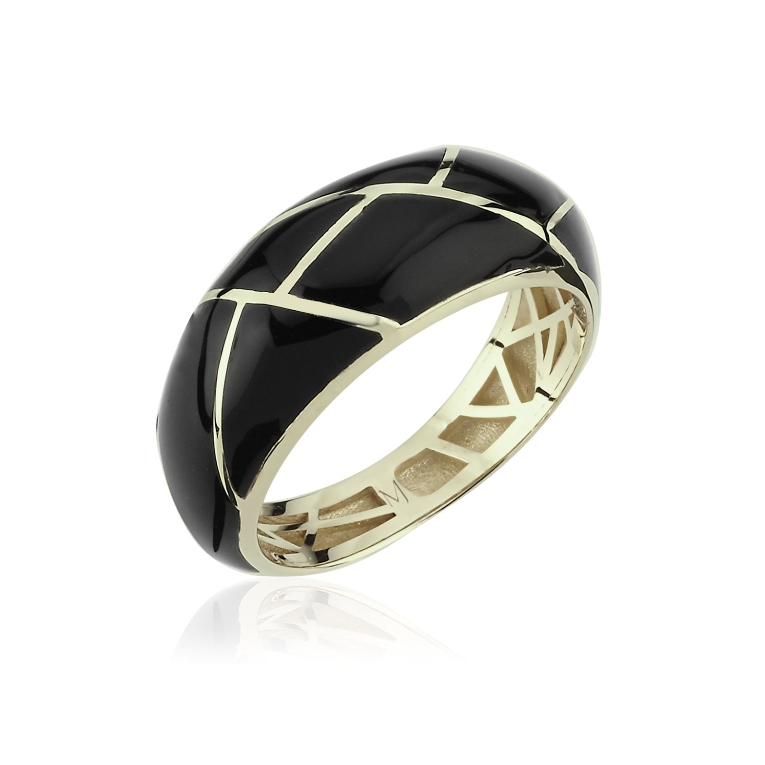 Women’s Black / Gold Kintsugi Gold Ring Melie Jewelry