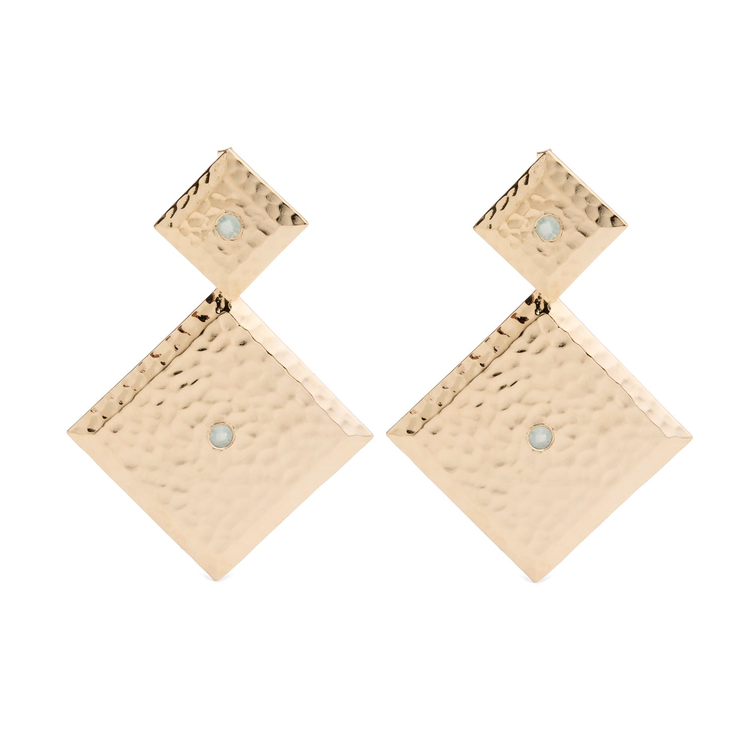 Coco & Kinney Women's Blue / Gold Detachable Amy Alexandra Aqua Chalcedony Earrings In Multi