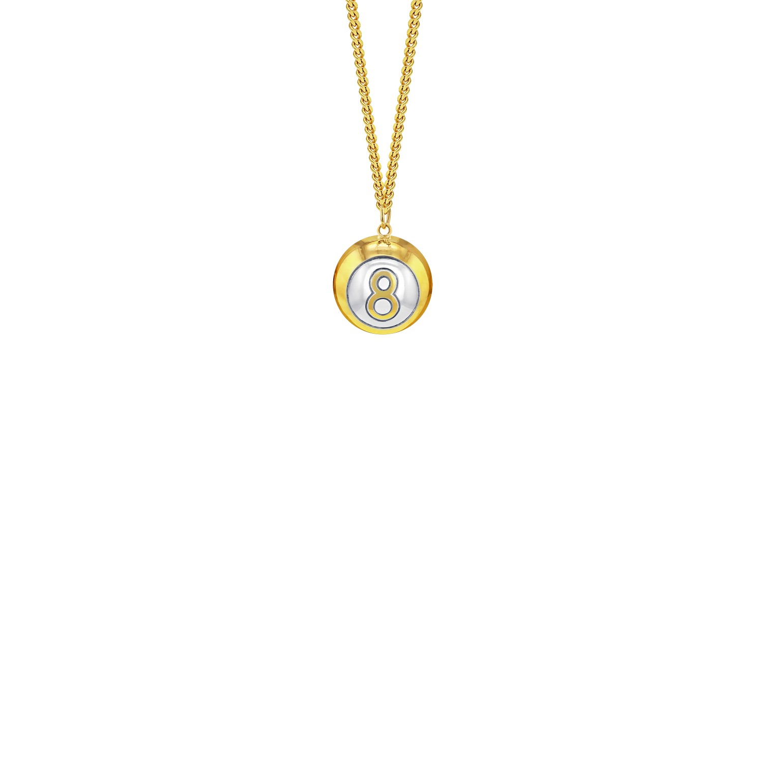 True Rocks Men's 8 Ball Mini Pendant 2tone 18kt Gold-plate With Sterling Silver Detail In Gold