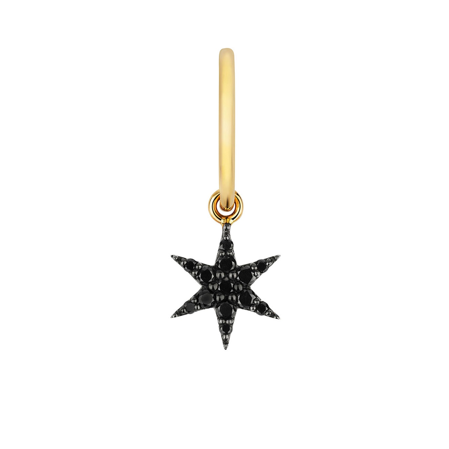Zoe And Morgan Women's Black / Gold Mini Anahata Black Diamond Single Hoop In Multi