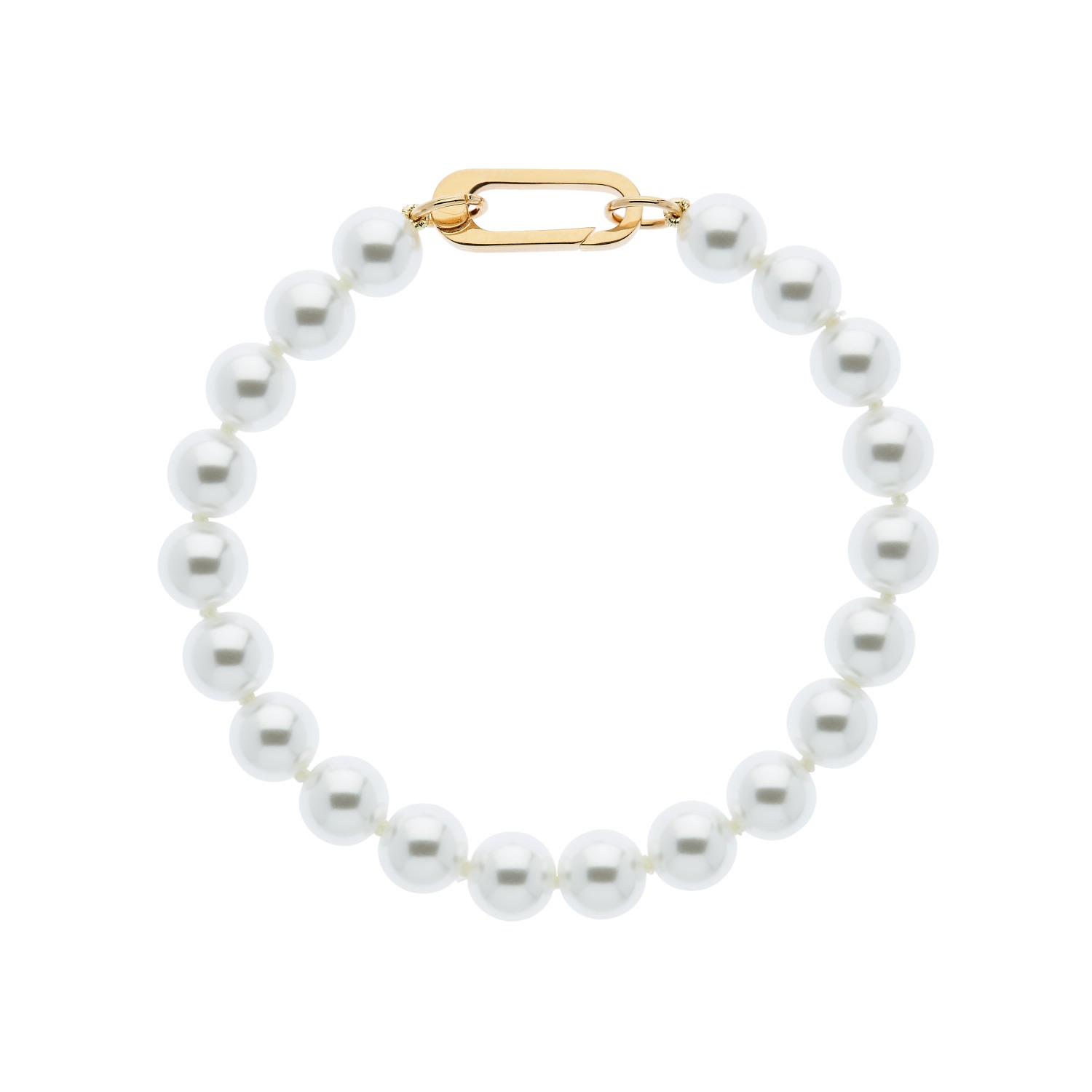 Women’s White Pearl & Gold Clasp Bracelet Emma Holland Jewellery