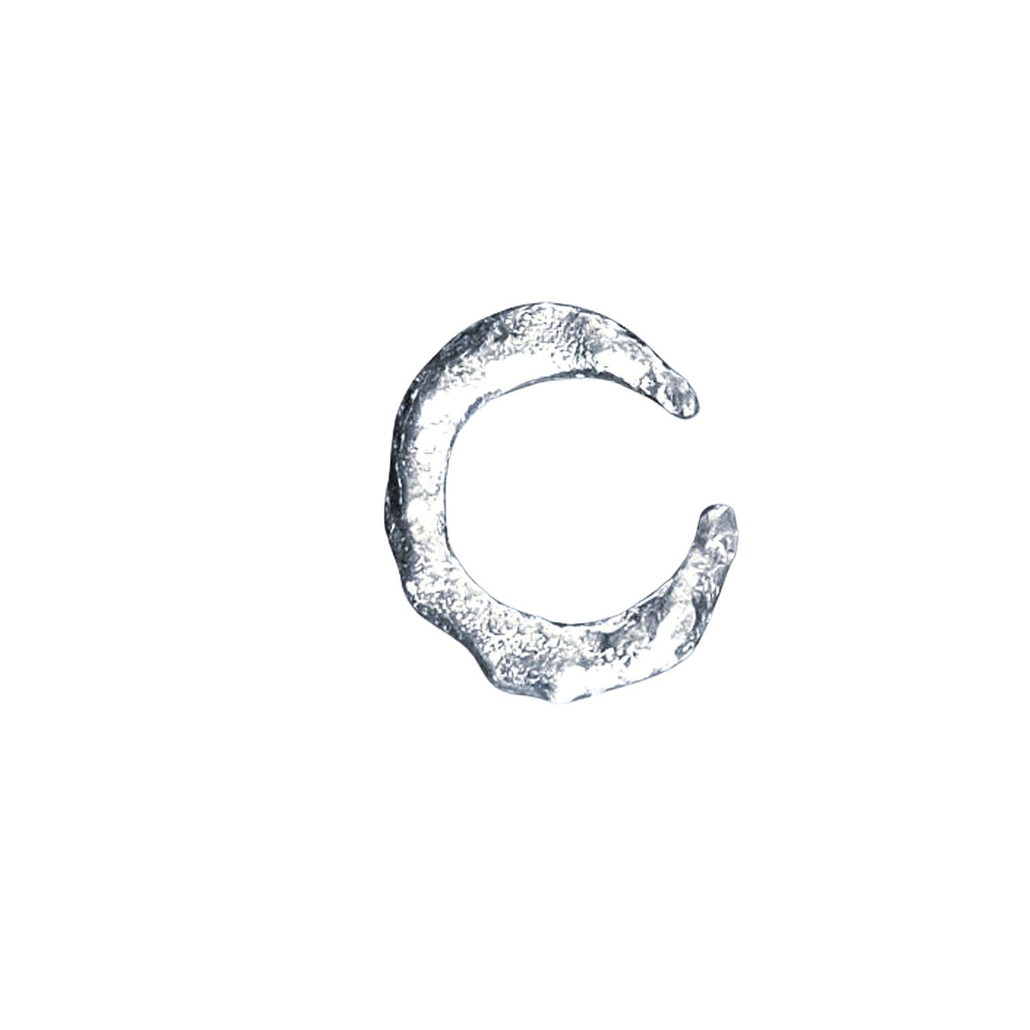 Oolo London Women's Slouchy Rugged Charcoal Cast Ear Cuff In Silver