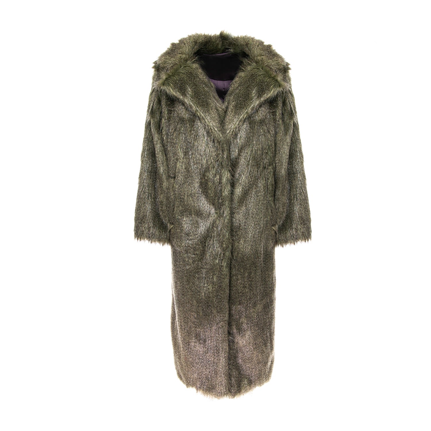 Women’s Grey Long Hair Fur Coat/Vest Xs/S Silvia Serban