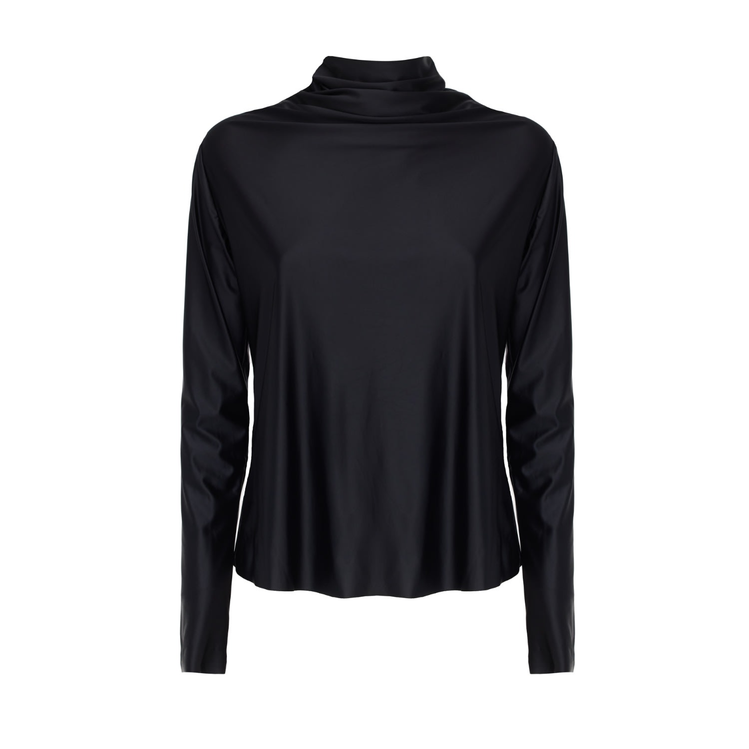 Julia Allert Women's Leather-look Long Sleeve Top Black In Black