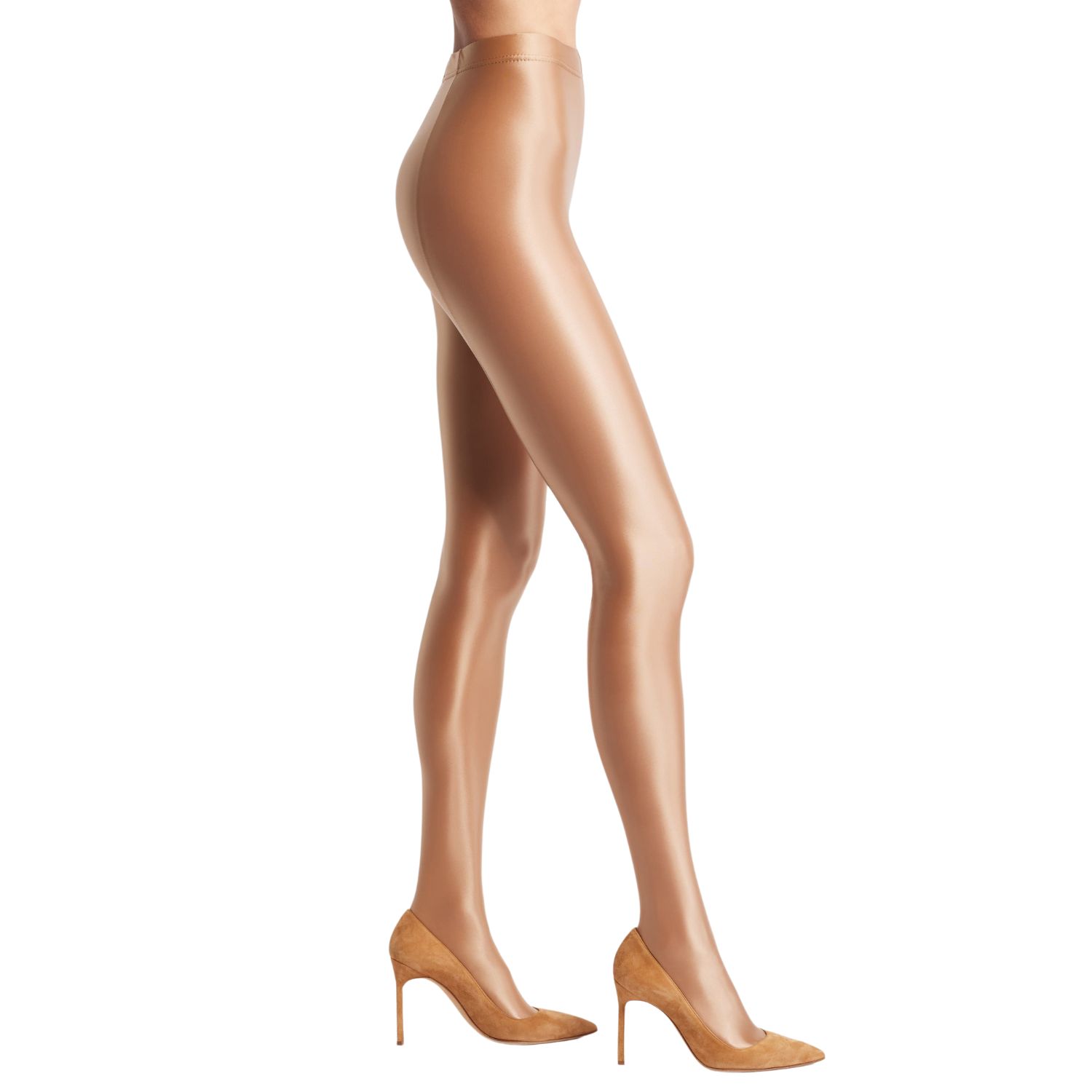 High Heel Jungle By Kathryn Eisman Women's Satin Finish Tights - Neutrals