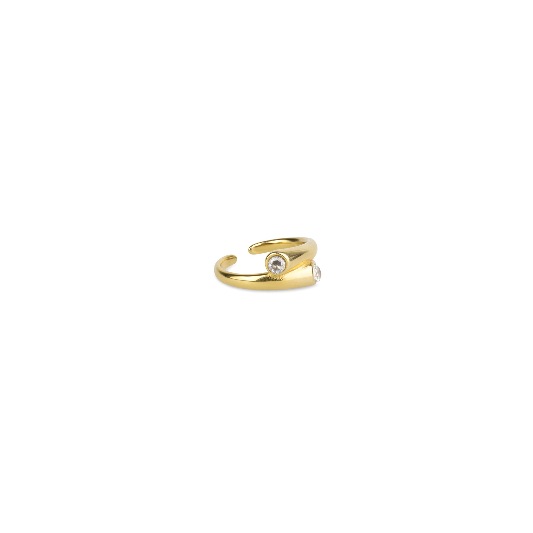 Timi Of Sweden Women's Gold Tomine - Crystal Hug Ring Stainless Steel