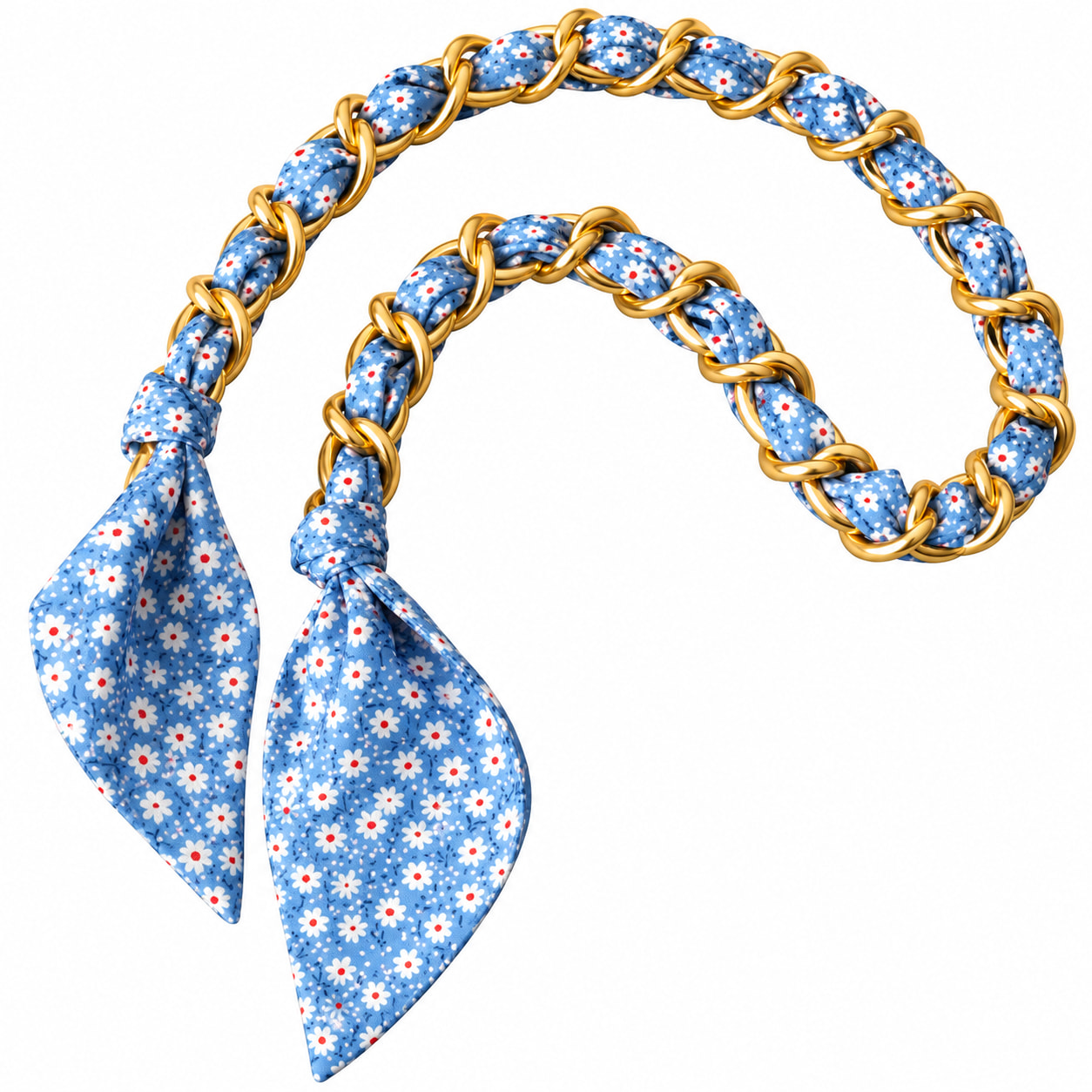 Women's Blue Dosie Daisy Scarf Metal Strap | Lilly Loves