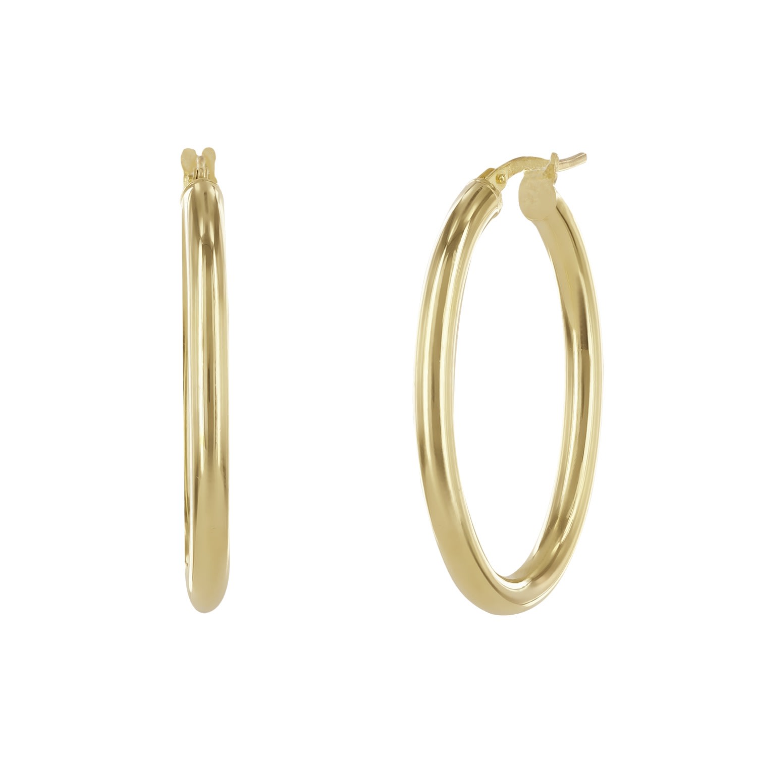 Women’s Zephyr Oval Hoops Gold Vermeil Wolf and Zephyr